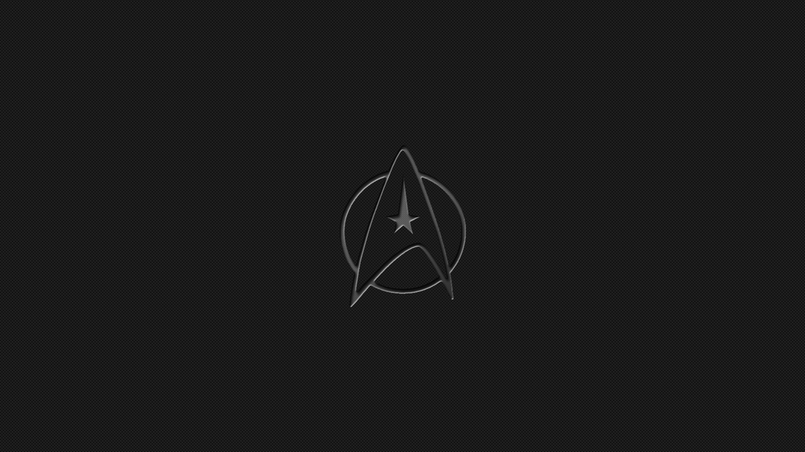 Simbolo della Flotta Stellare, Star Trek, Grigio scuro, Minimalismo, sfondo widescreen 2K