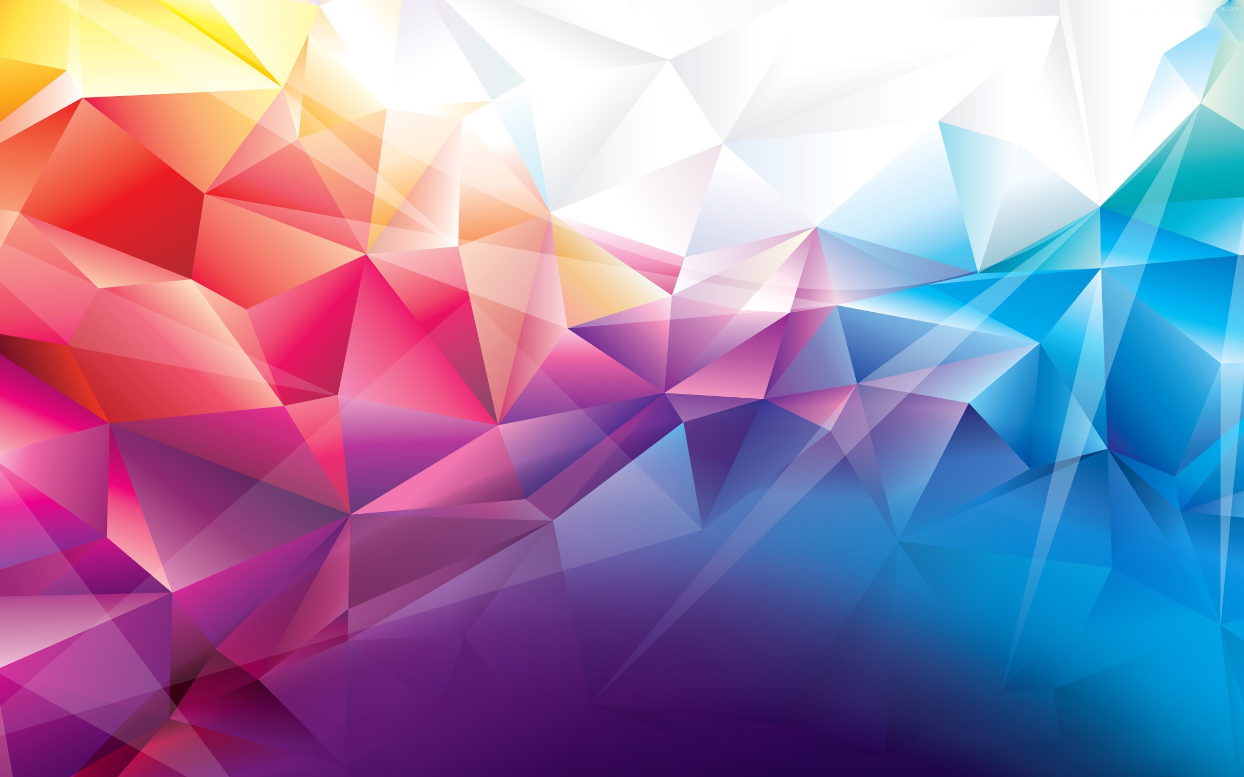 Poligoni, Multicolore, Rosa e blu, Astratto, 2K, sfondo per PC