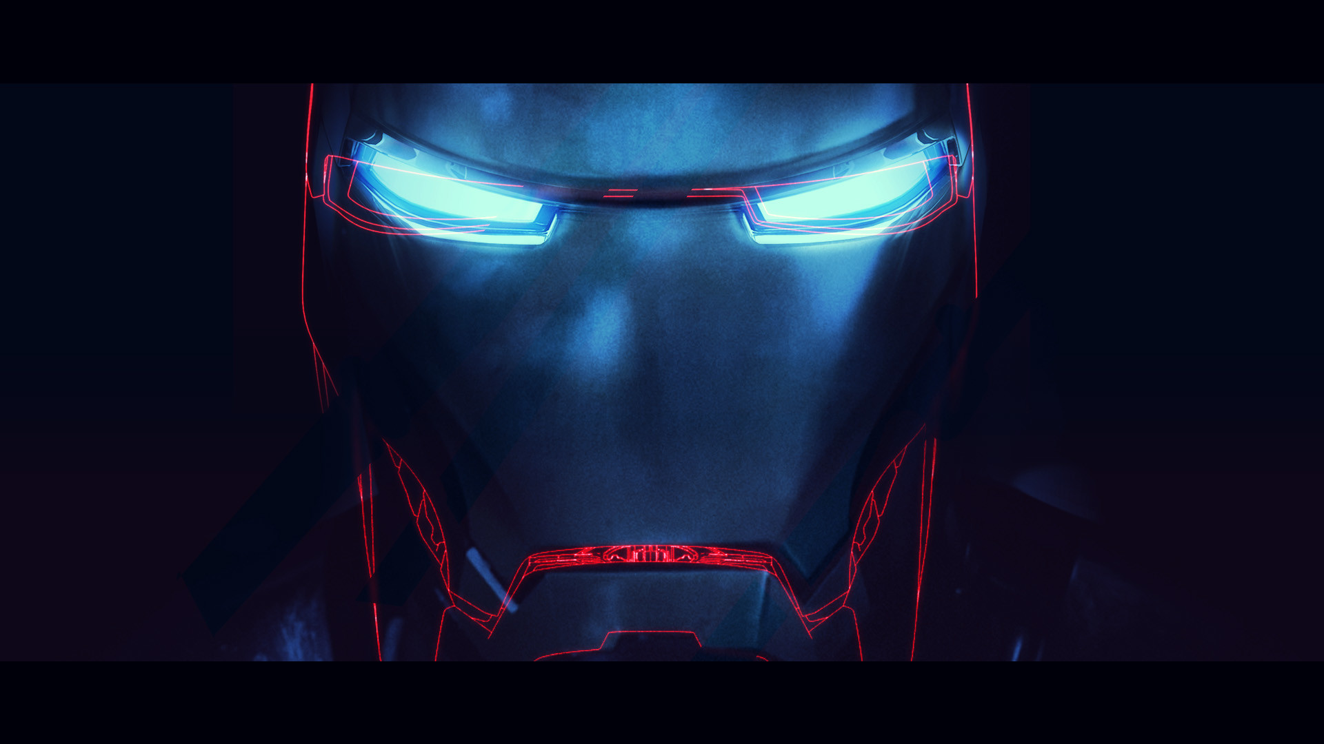 Iron Man, Elmo, Occhi luminosi, Blu, Full HD, sfondo desktop