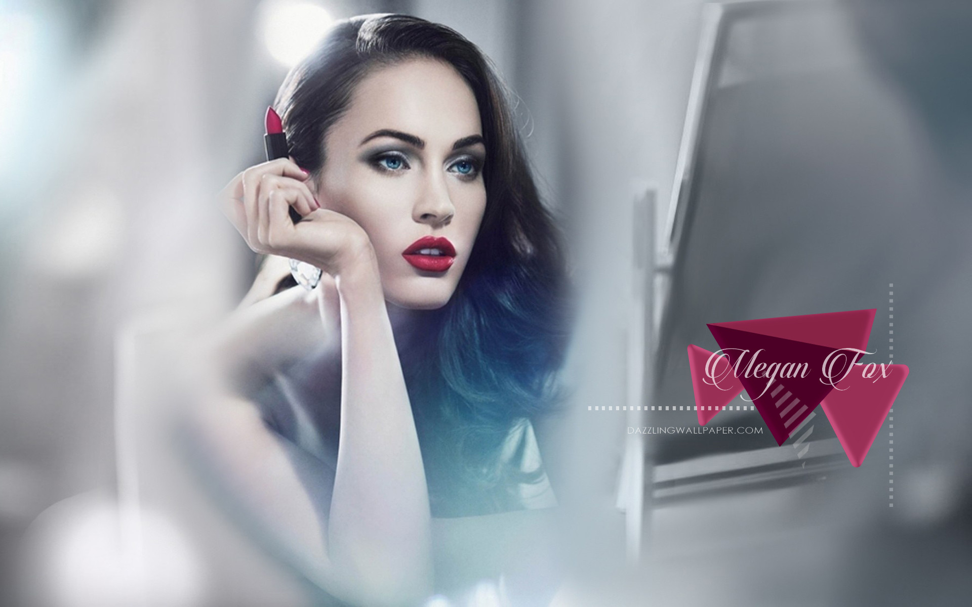 Megan Fox, Rossetto rosso, Ritratto, Toni freddi, 1920x1200, immagine di sfondo