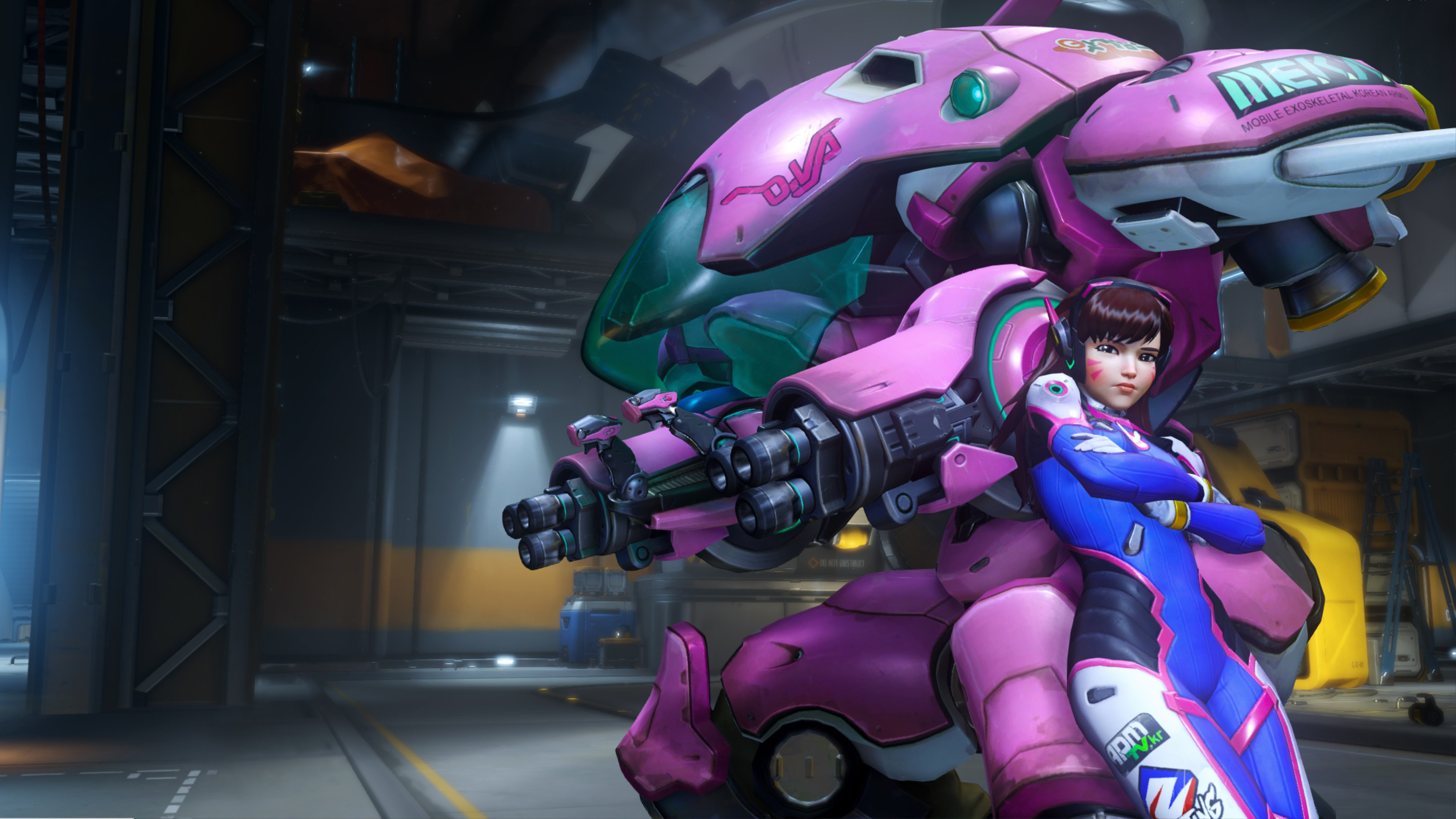 D.Va, Overwatch, MEKA, Hangar, 4K, sfondo per PC e portatile