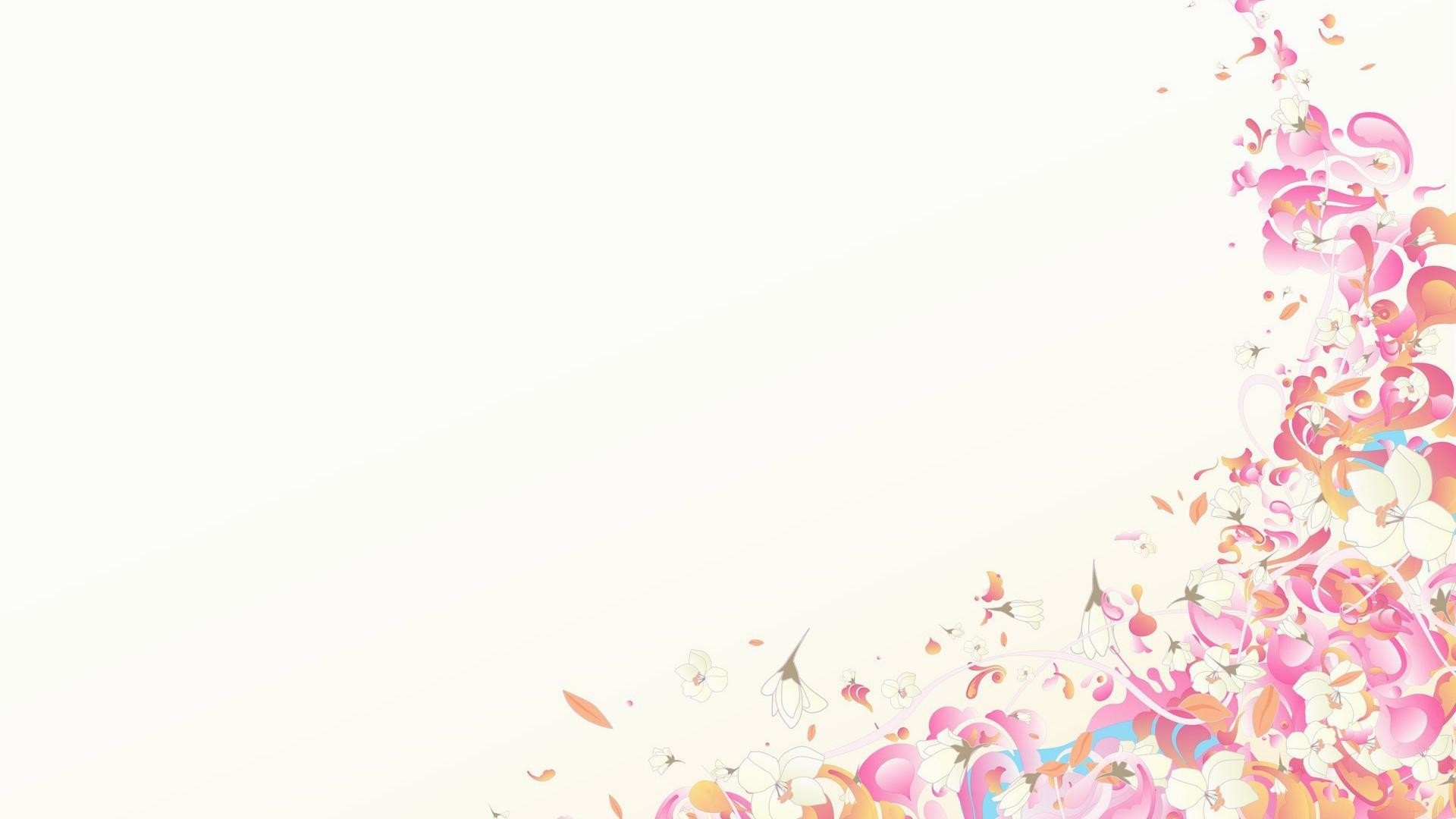 Petali, Astratto, Rosa, Sfondo crema, Full HD, wallpaper per computer