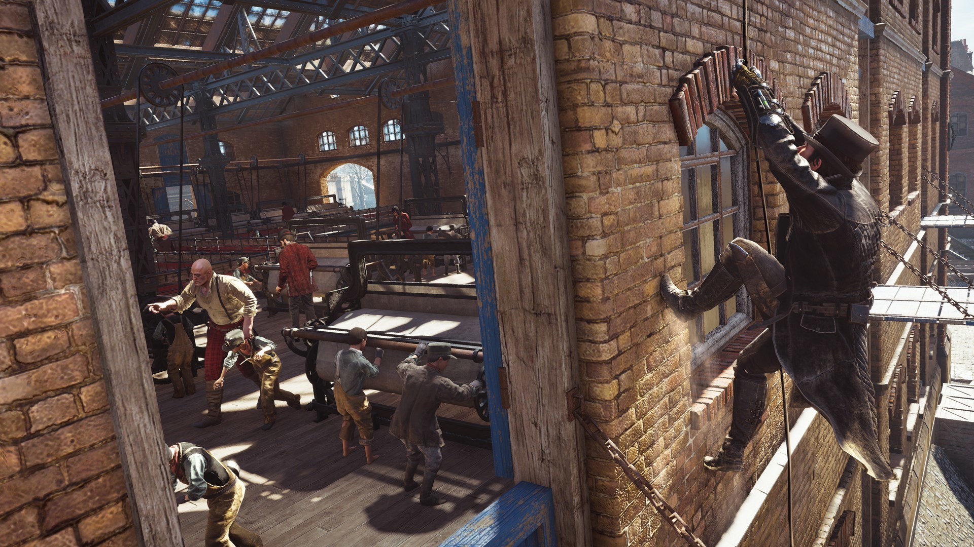 Assassin's Creed Syndicate, Arrampicata, Muro di mattoni, Fabbrica, wallpaper 1920x1080