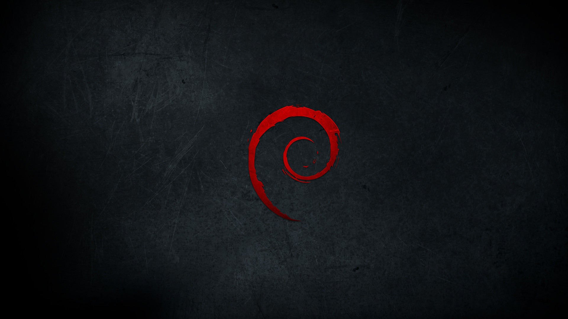 Logo Debian, Linux, Spirale rossa, Sfondo scuro, Full HD, wallpaper per PC