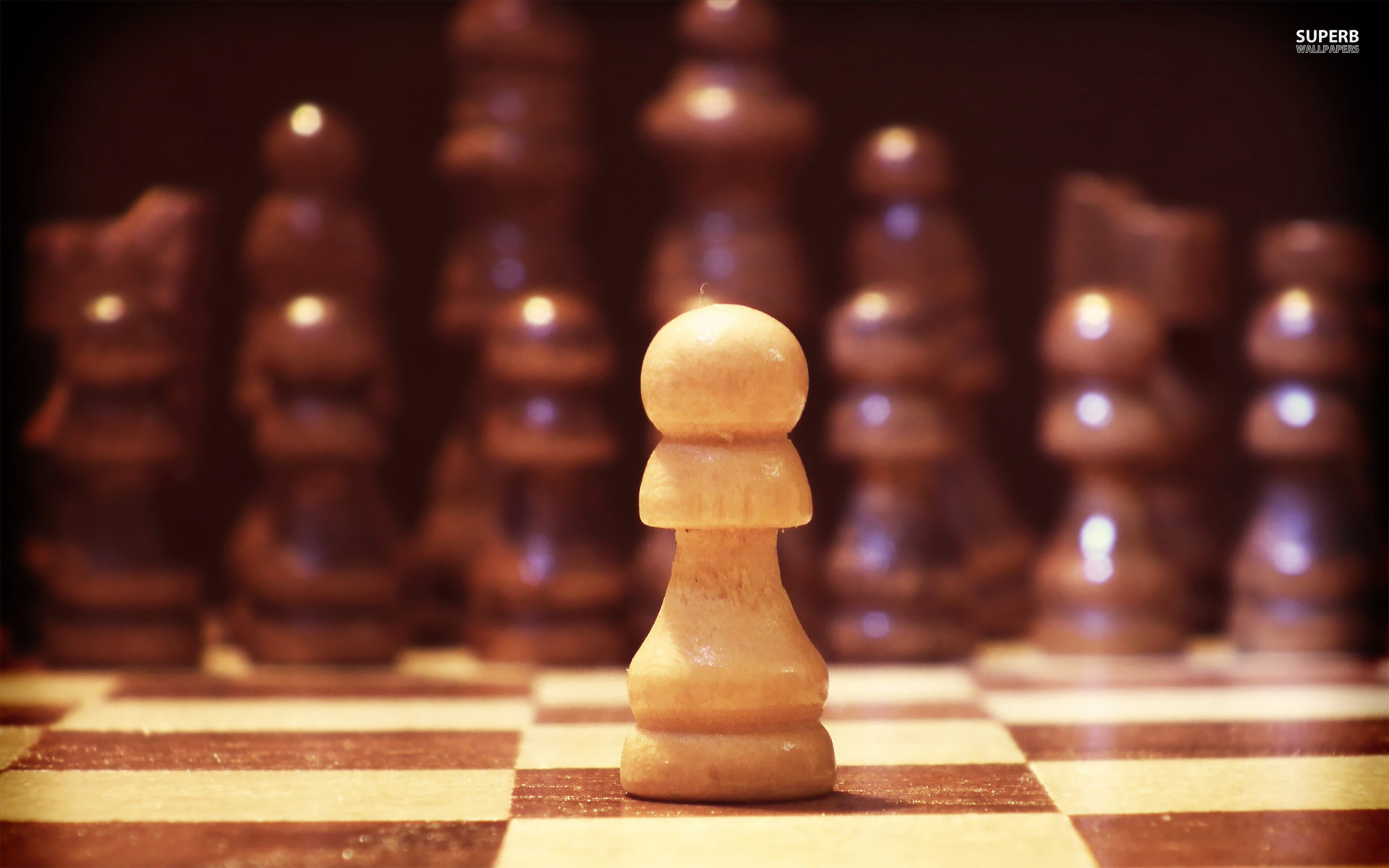 Pedone bianco, Scacchi in legno, Bokeh, Scacchiera, Full HD, sfondo per PC e portatile