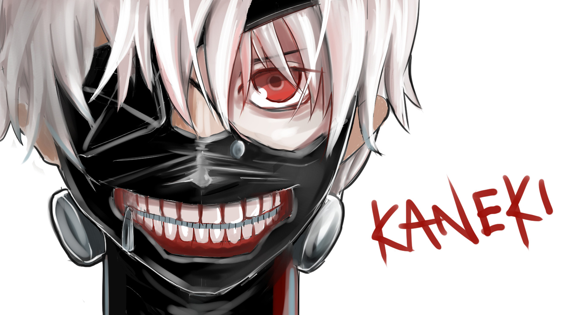 Ken Kaneki, Tokyo Ghoul, Maschera da ghoul, Primo piano, Full HD 1080p, sfondo desktop