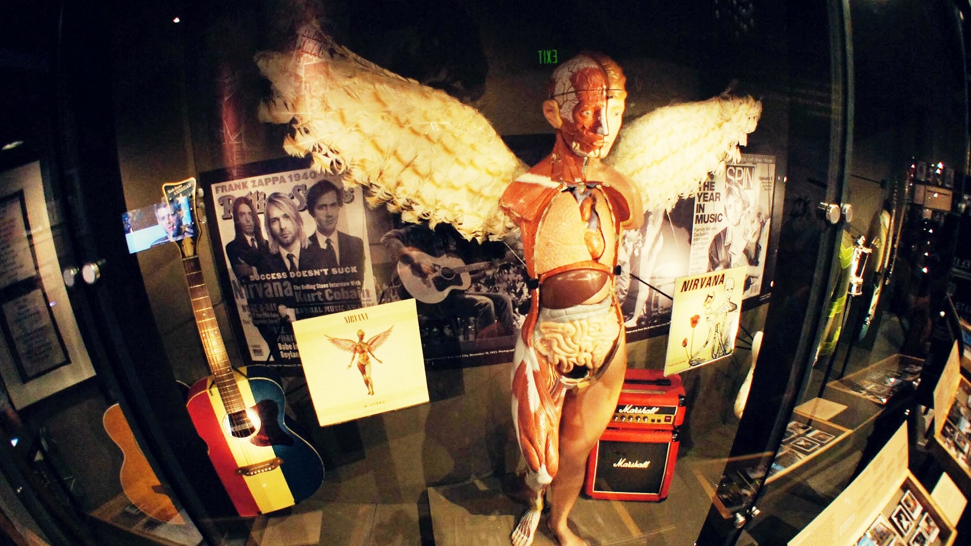In Utero, Nirvana, Museo, Angelo anatomico, Chitarre, Full HD, sfondo per PC