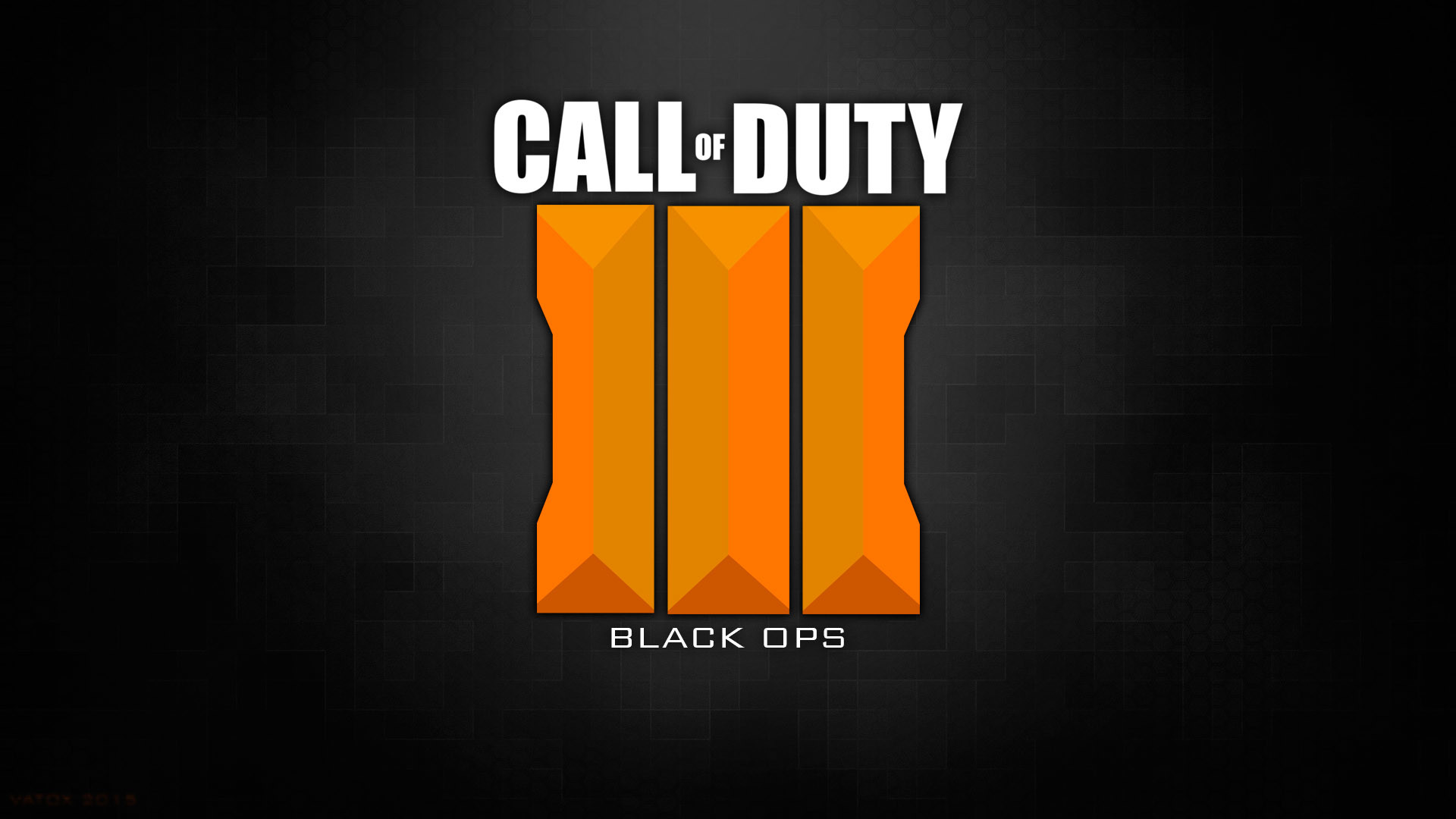 Call of Duty: Black Ops III, Logo III, Arancione, Sfondo nero, Full HD, wallpaper per portatile