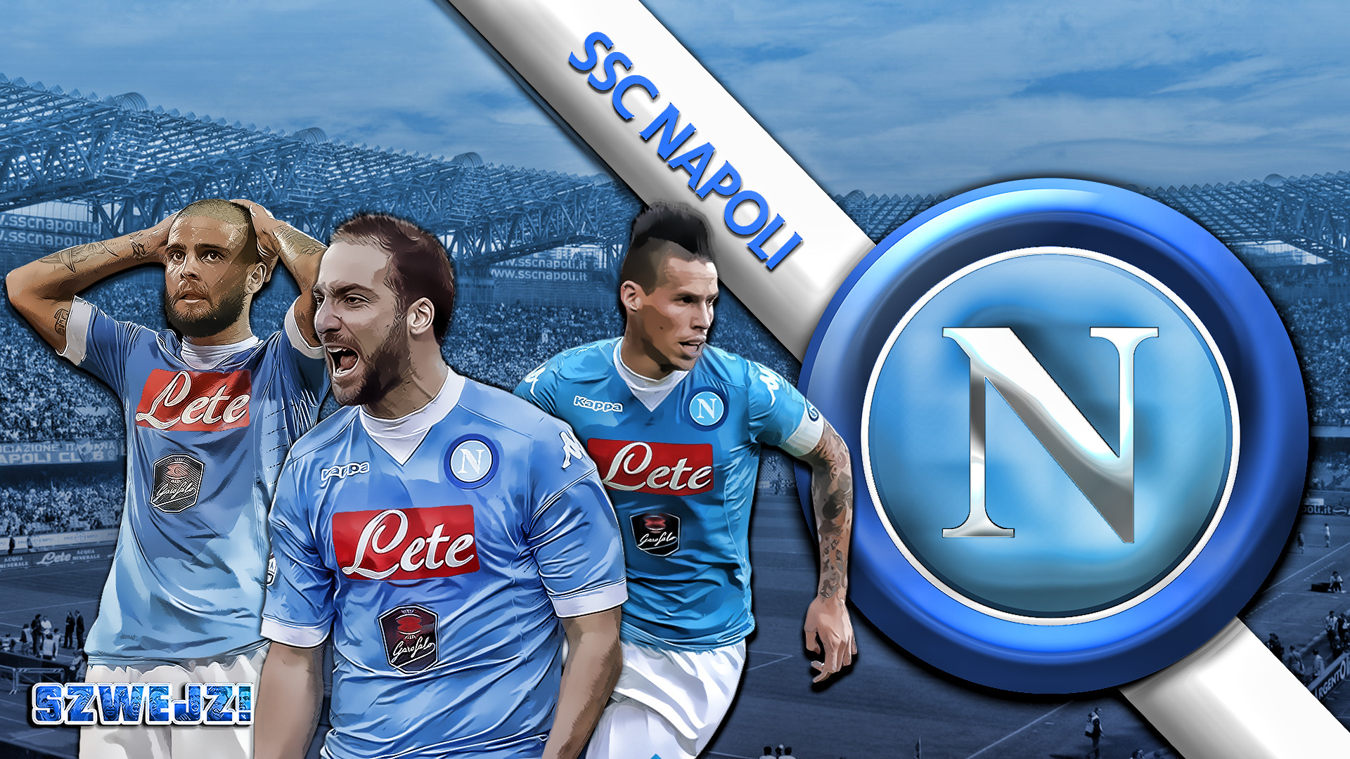 Gonzalo Higuaín, Marek Hamšík, SSC Napoli, Calciatori, Full HD 1080p, sfondo desktop