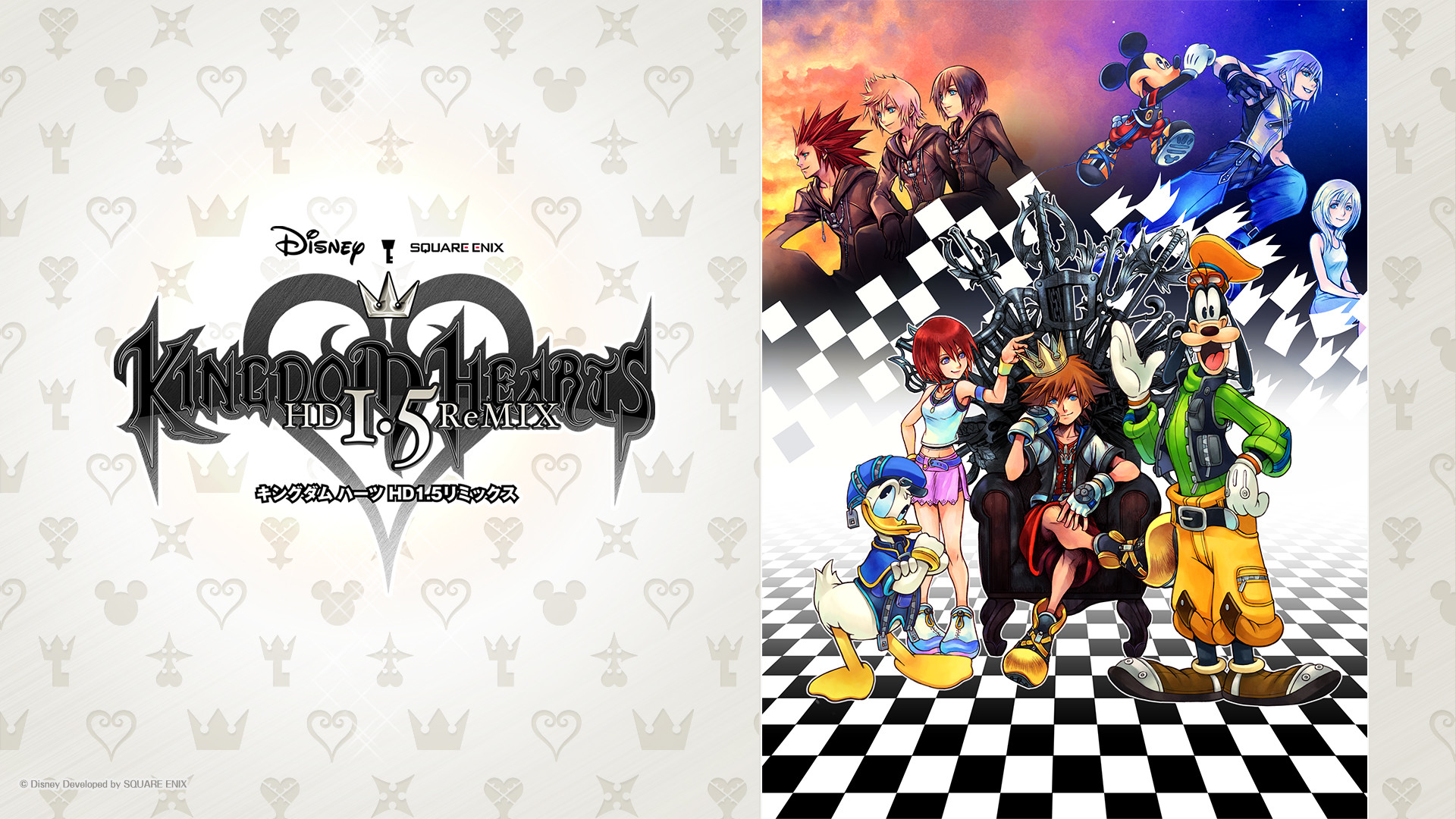Kingdom Hearts HD 1.5 ReMIX, Sora, Paperino, Pippo, Topolino, Scacchiera, sfondo Windows 11