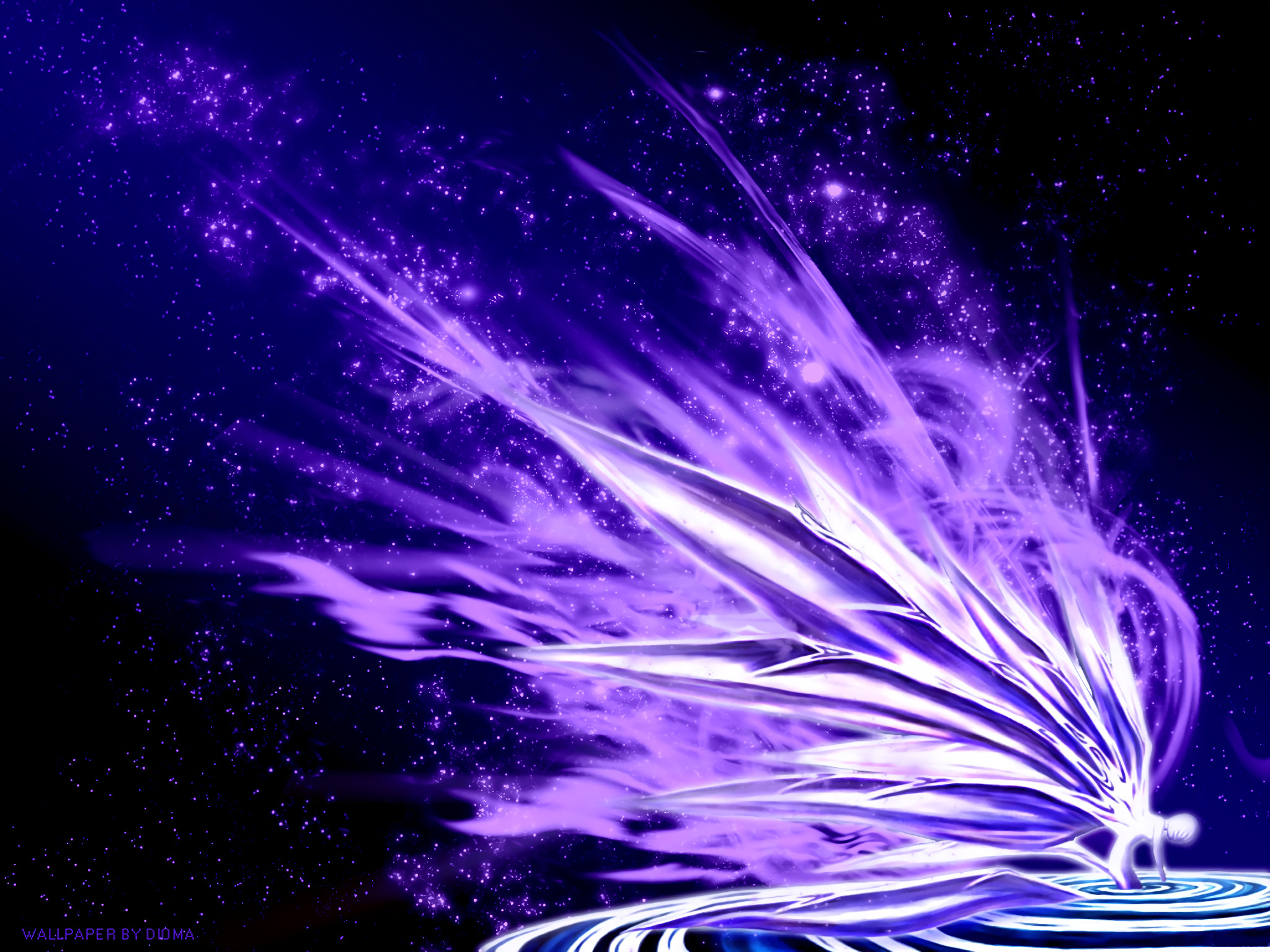 Ali di luce, Neon Genesis Evangelion, Viola, Spazio, Full HD, schermata di blocco iPad