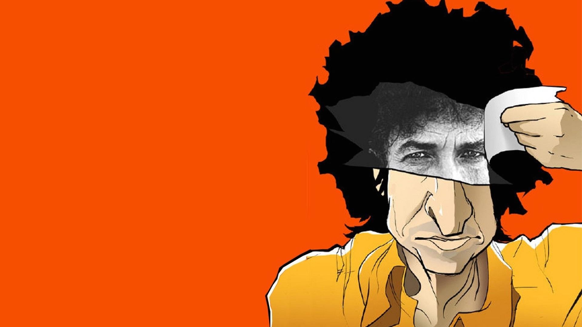 Bob Dylan, Maschera, Arancione, Illustrazione, 1920x1080, immagine di sfondo