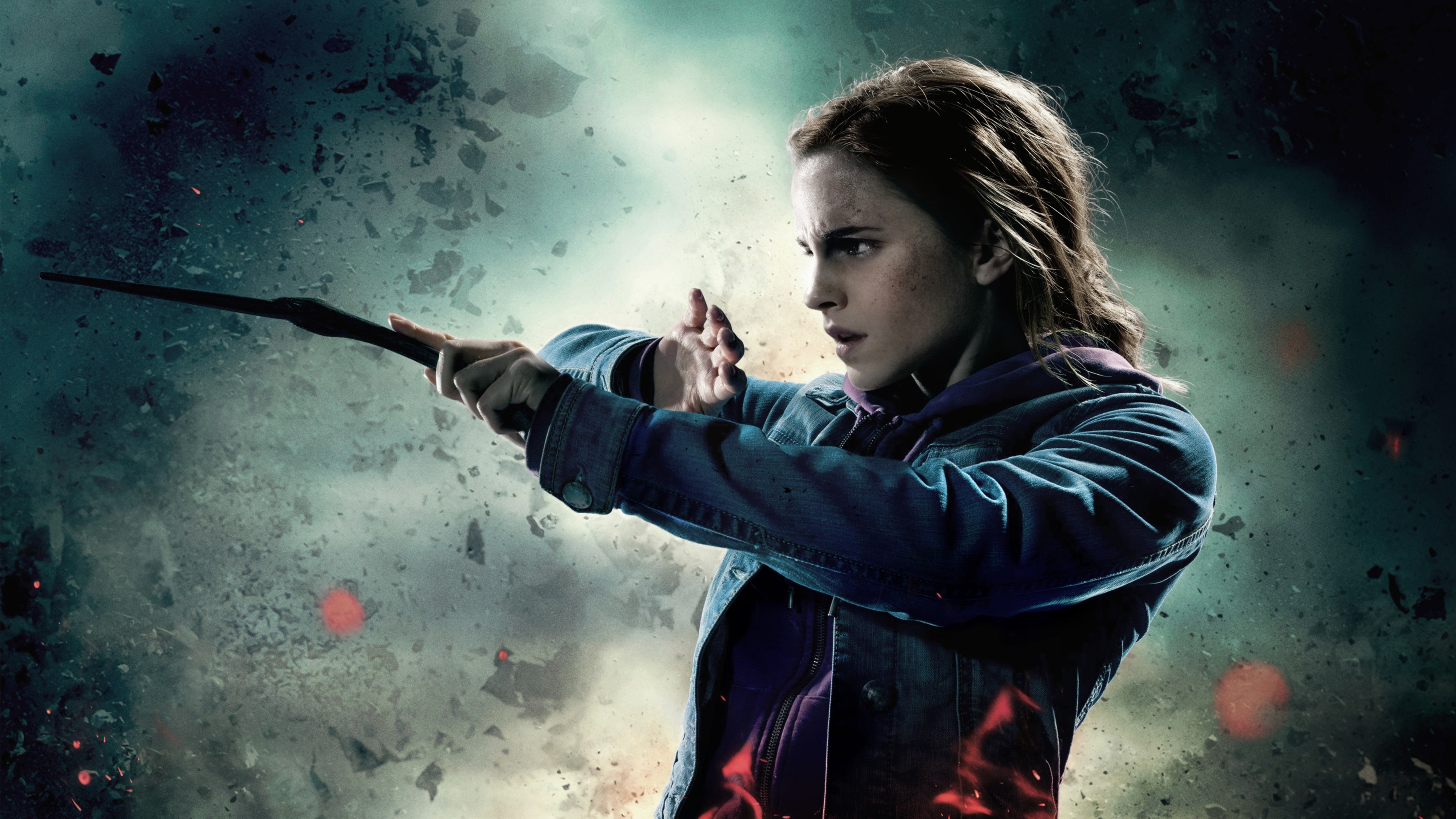 Hermione Granger, Emma Watson, Bacchetta, Harry Potter, 4K, sfondo per PC e portatile