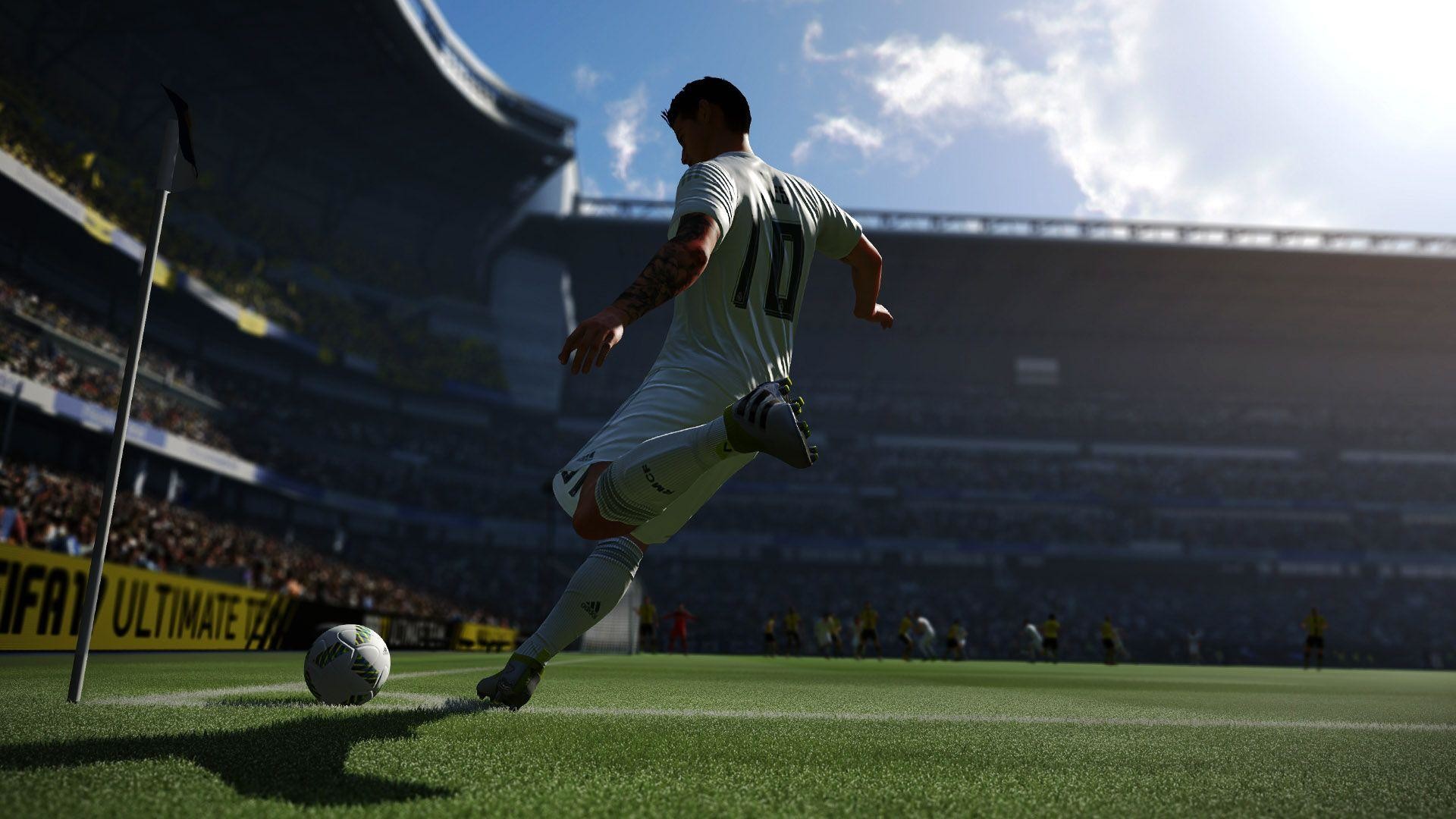 FIFA 17, Real Madrid, Calcio d'angolo, Stadio, Full HD, sfondo Windows 11