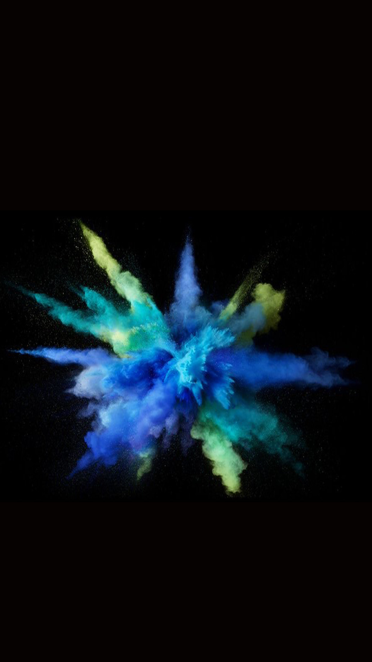 Esplosione di colore, Polvere colorata, macOS, Sfondo nero, wallpaper iMac