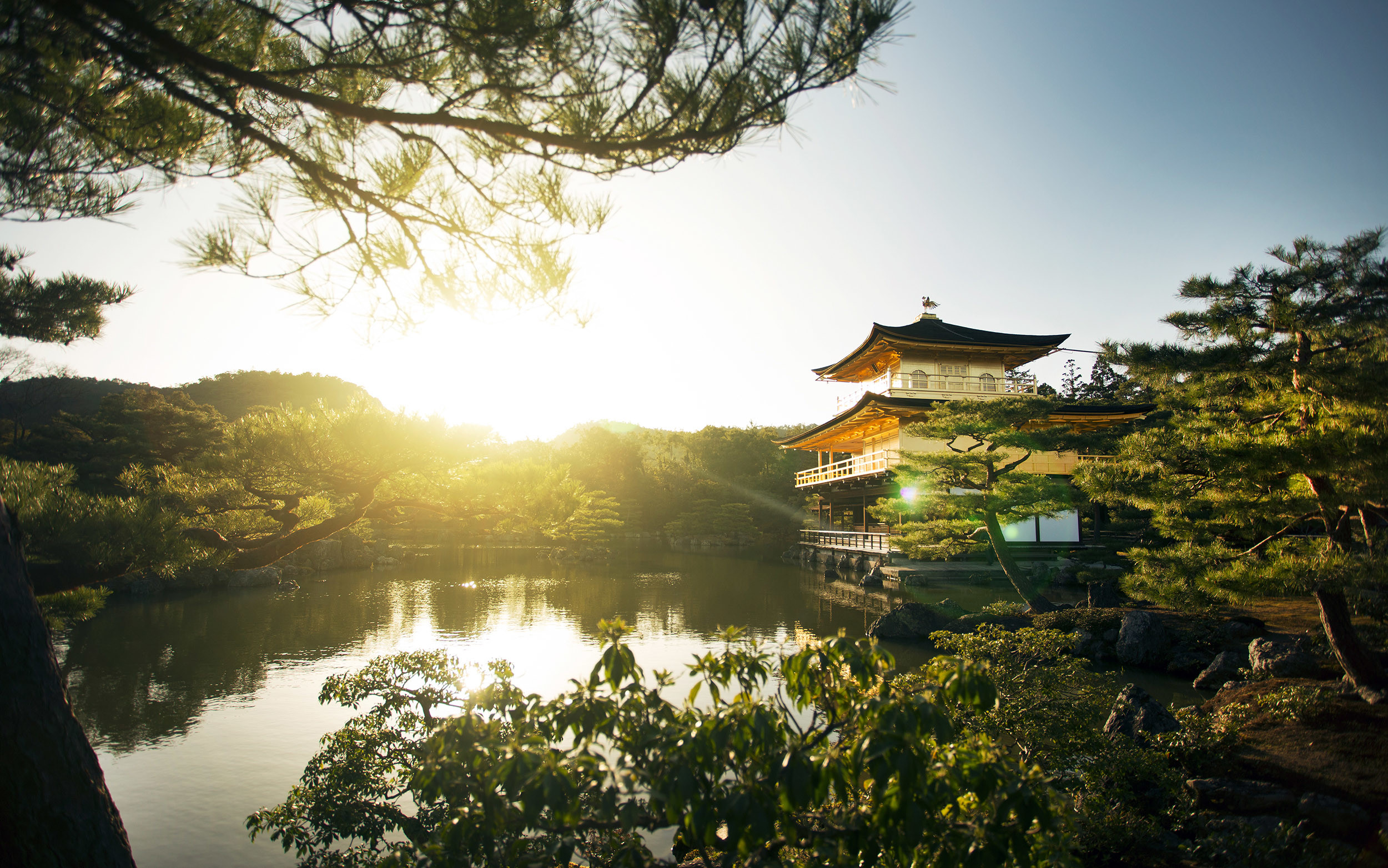 Kinkaku-ji, Padiglione d'oro, Kyoto, Controluce, 2500x1563, sfondo MacBook Pro