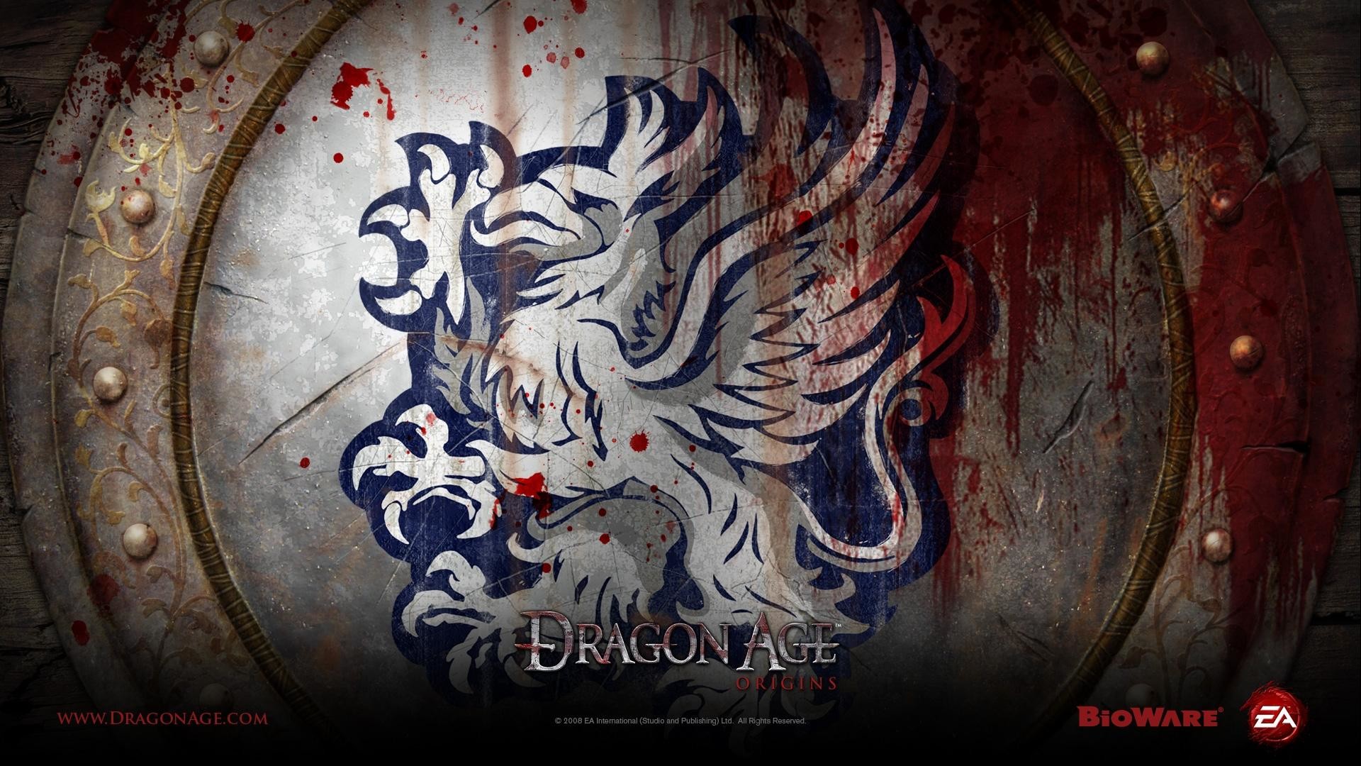 Dragon Age: Origins, Custodi Grigi, Grifone, Stemma, Scudo, Full HD, sfondo per PC e portatile
