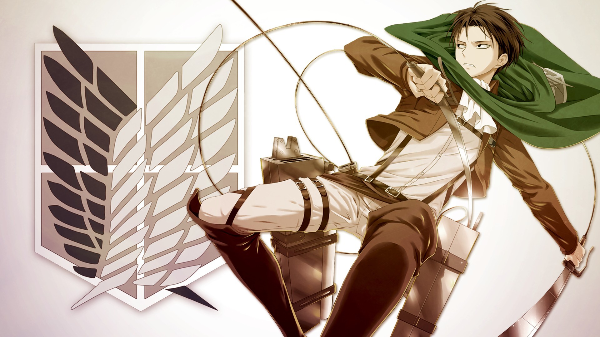 Levi Ackerman, Ali della Libertà, Corpo di ricerca, Sfondo bianco, wallpaper per portatile