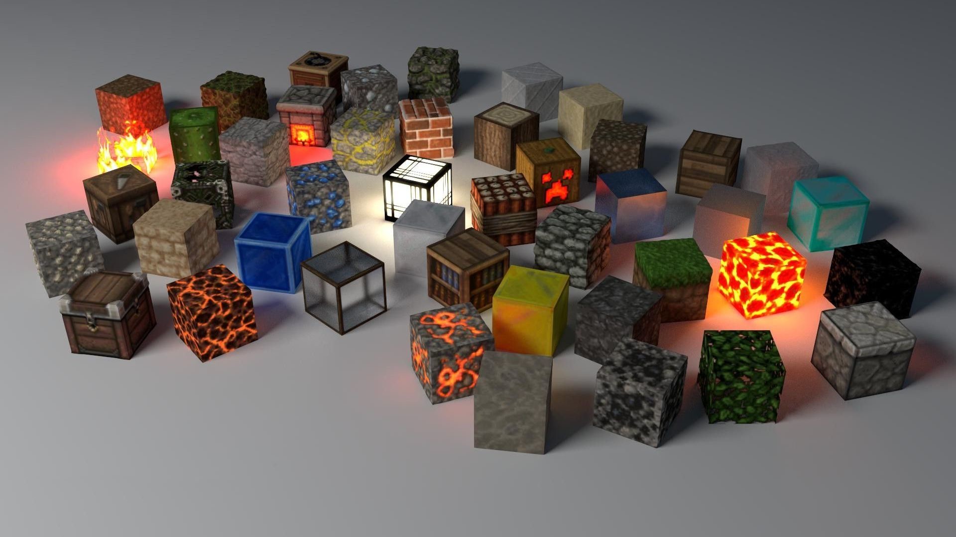 Minecraft, Blocchi, Rendering 3D, TNT, Full HD, sfondo per PC e portatile