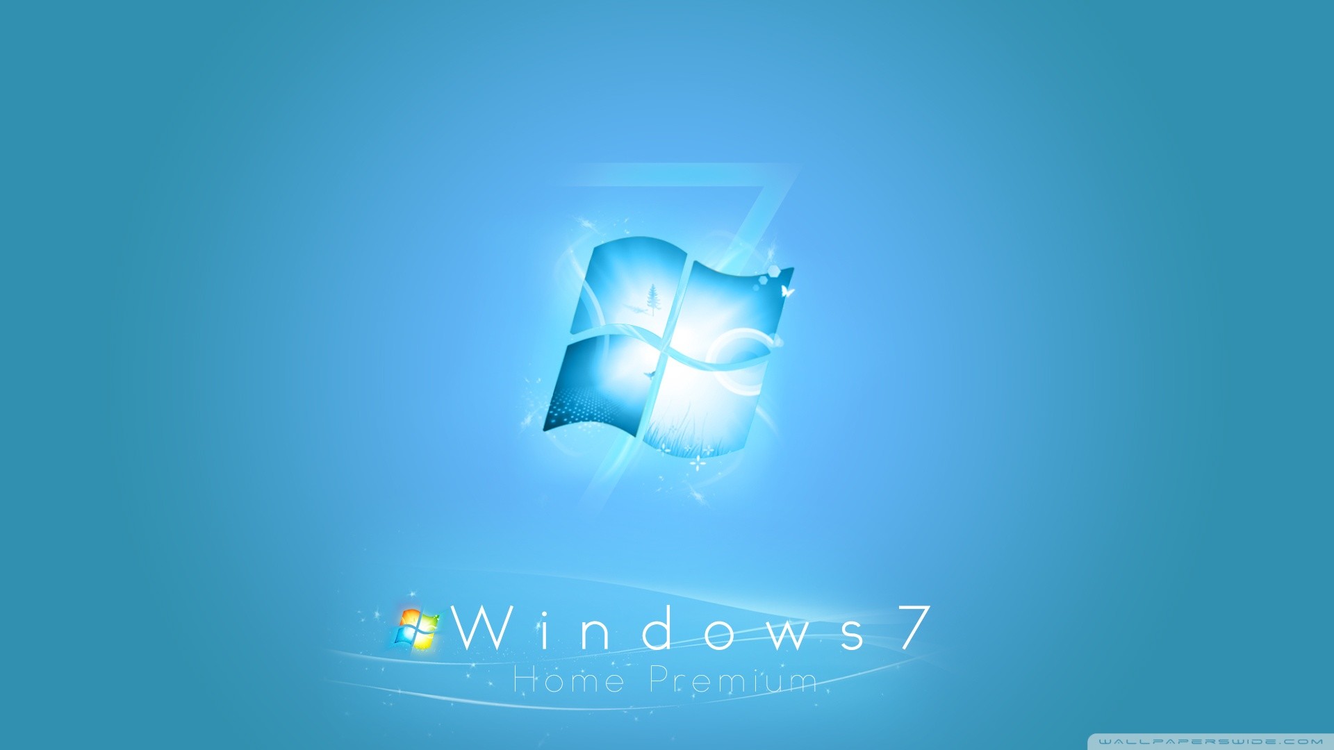 Windows 7 Home Premium, Logo Windows, Azzurro, Full HD 1080p, sfondo desktop