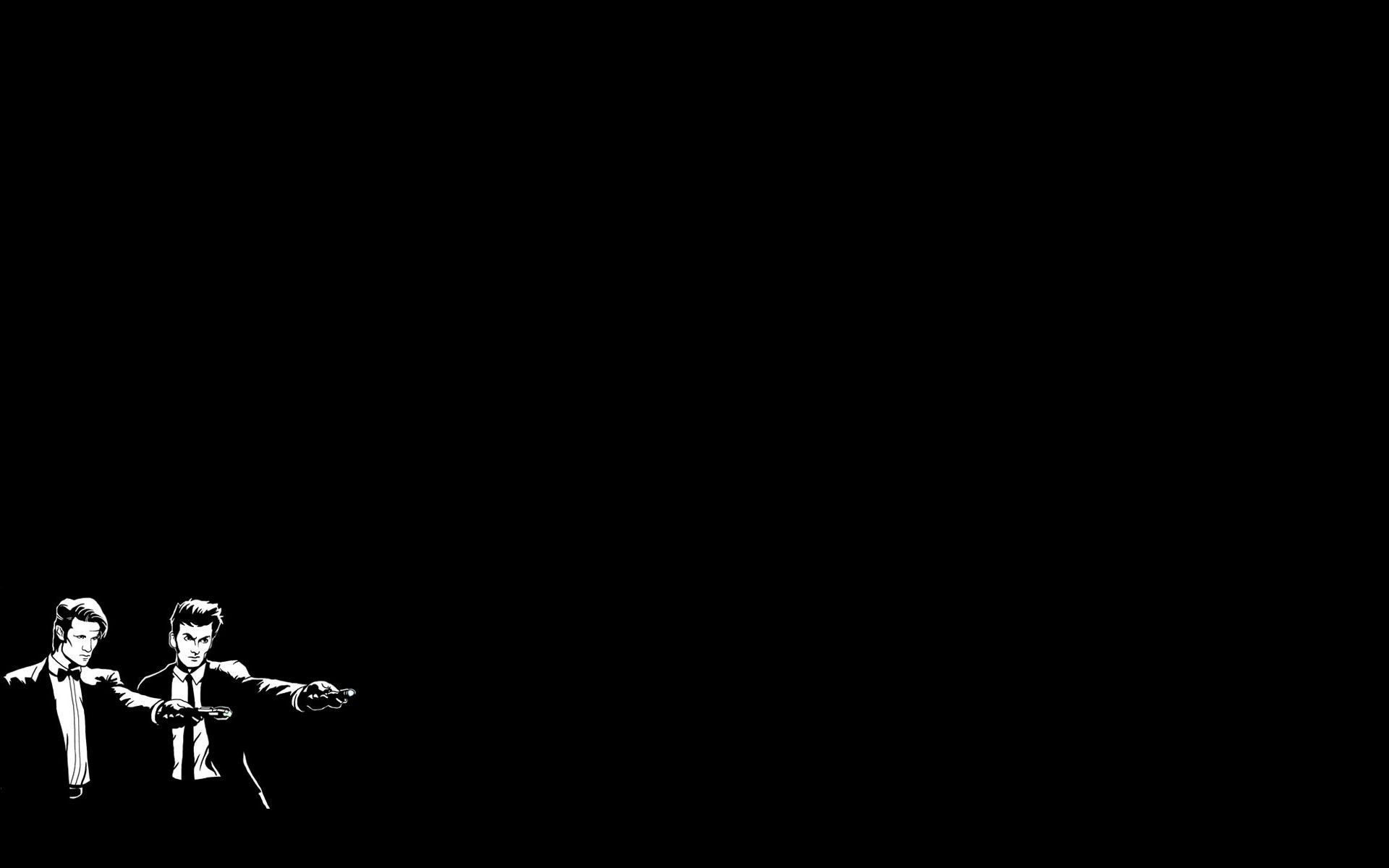 Pulp Fiction, Silhouette, Minimalista, Sfondo nero, 16:10 Full HD, wallpaper widescreen