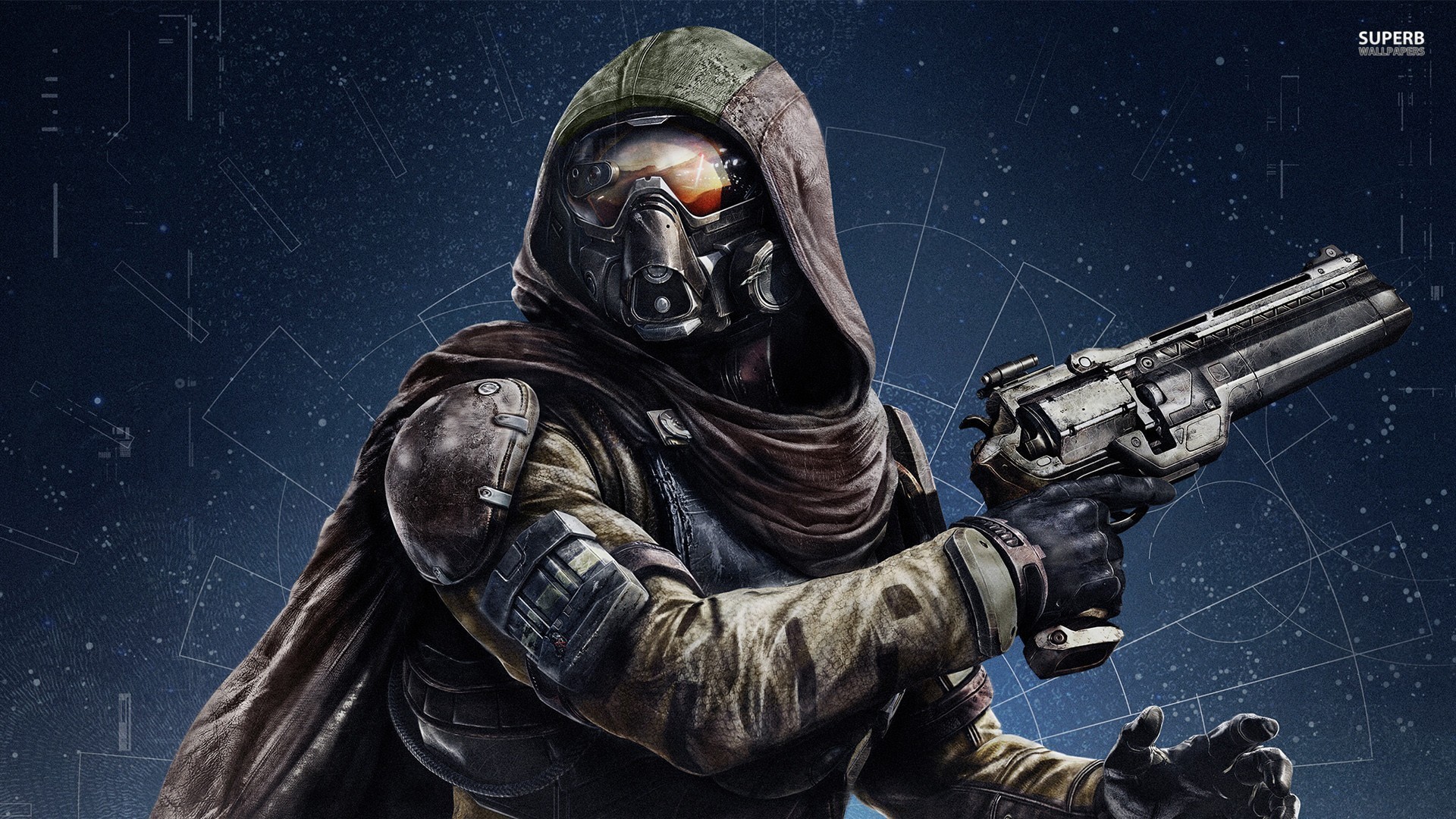 Destiny, Cacciatore, Revolver, Mantello, 16:9 Full HD, sfondo widescreen