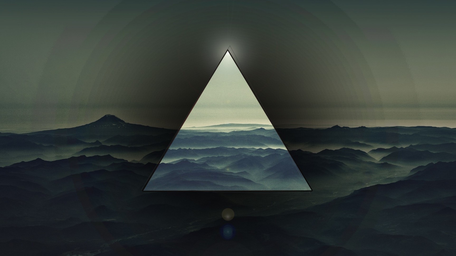 Triangolo, Montagne, Nebbia, Geometrico, 1920x1080, wallpaper desktop