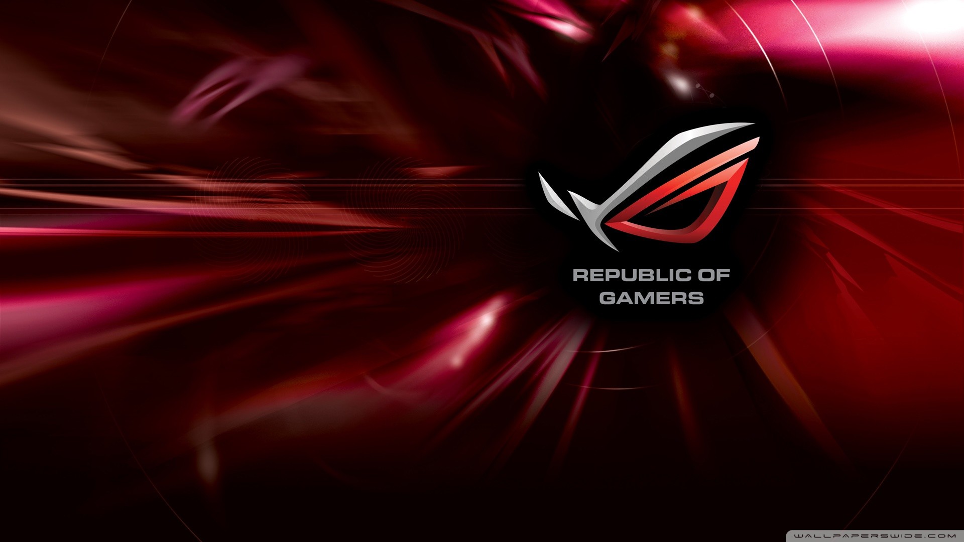 Asus ROG, Republic of Gamers, Scie rosse, Astratto, Full HD, sfondo per PC e portatile