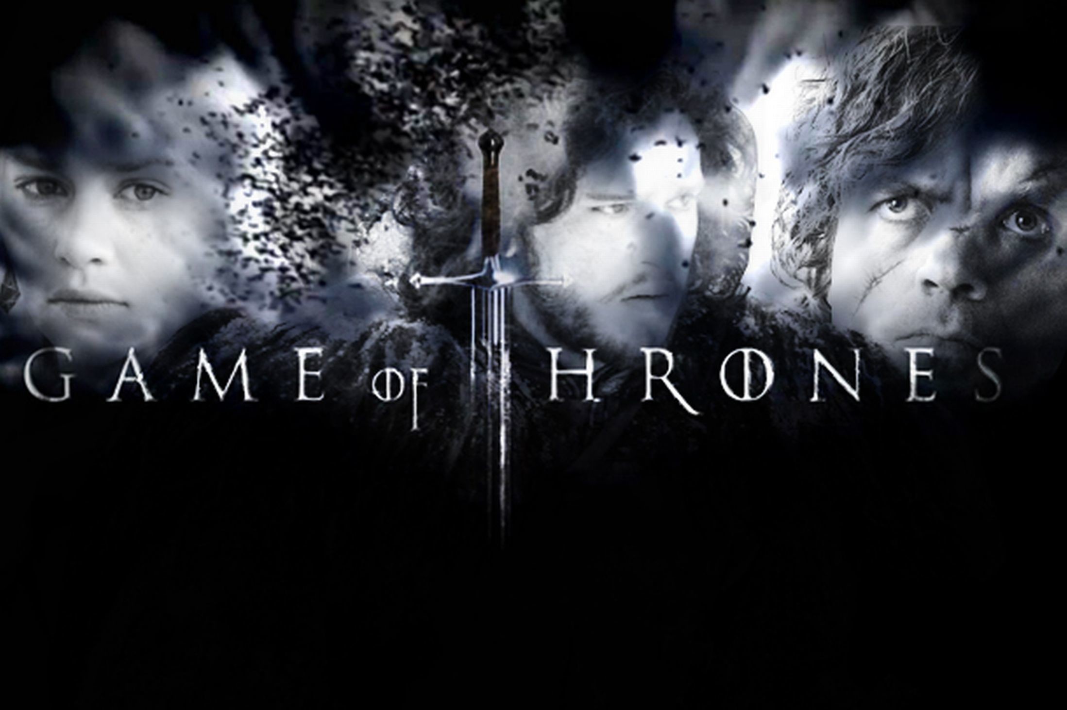 Il Trono di Spade, Logo, Cast, Corvi, Bianco e nero, Full HD, sfondo desktop