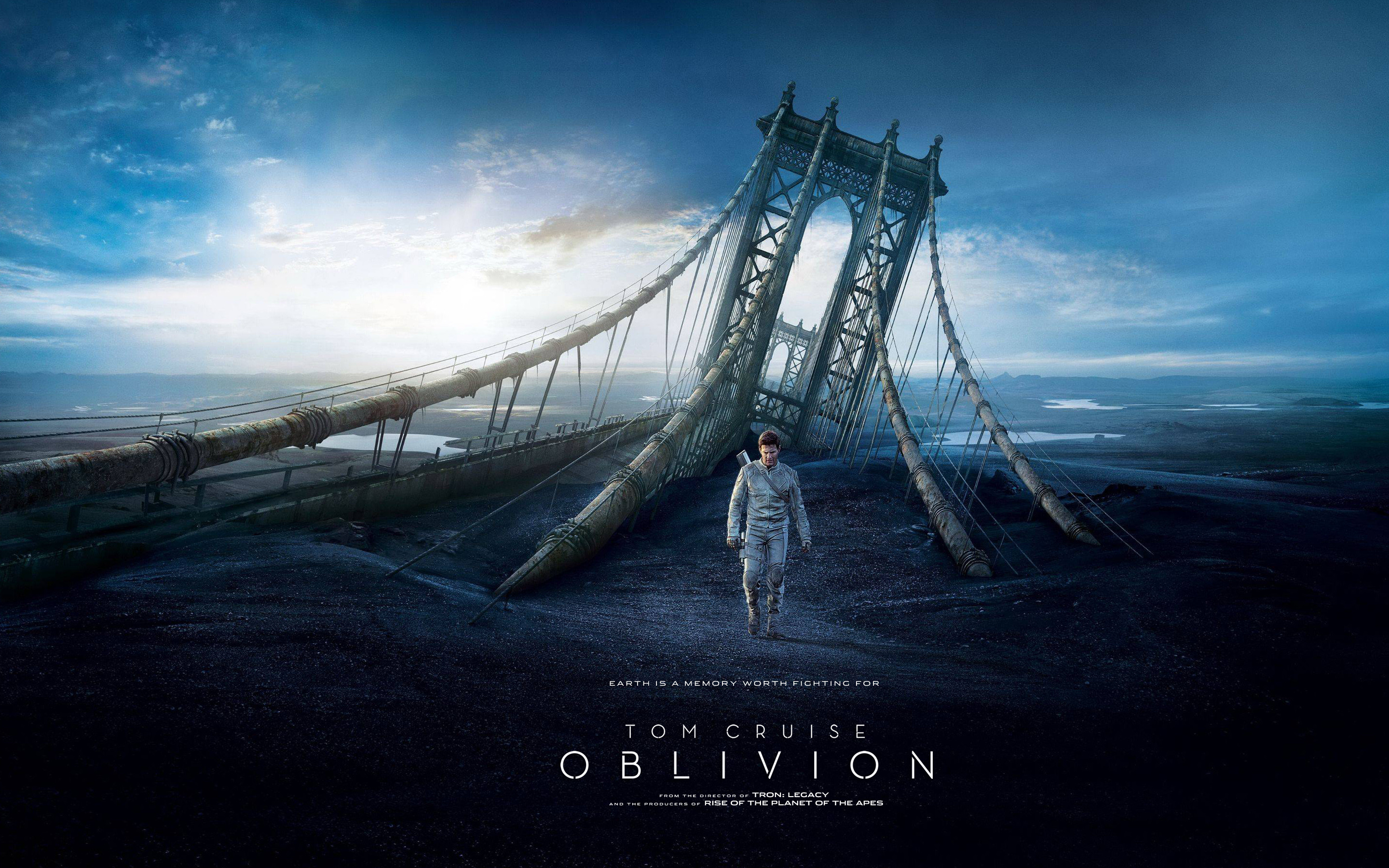 Oblivion, Tom Cruise, Ponte distrutto, Fantascienza, 2K, sfondo per PC e portatile