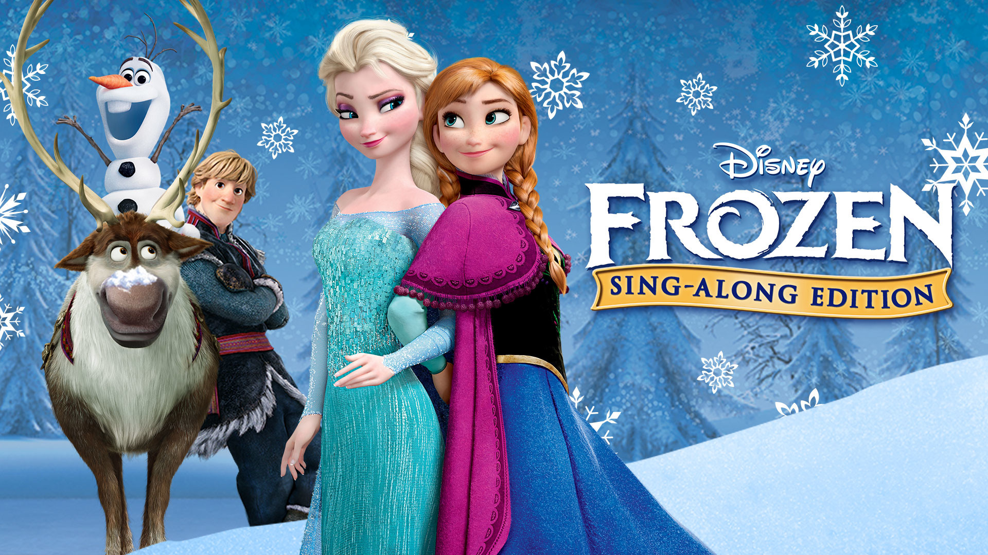 Elsa, Anna, Olaf, Kristoff, Sven, Frozen - Il regno di ghiaccio, Sing-Along Edition, sfondo 1080p