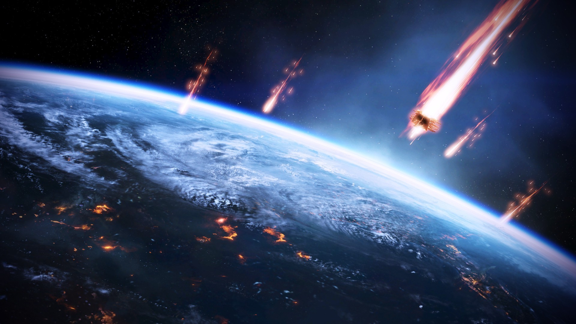 Mass Effect 3, Mass Effect, Terra, Invasione, Spazio, 1920x1080, immagine di sfondo