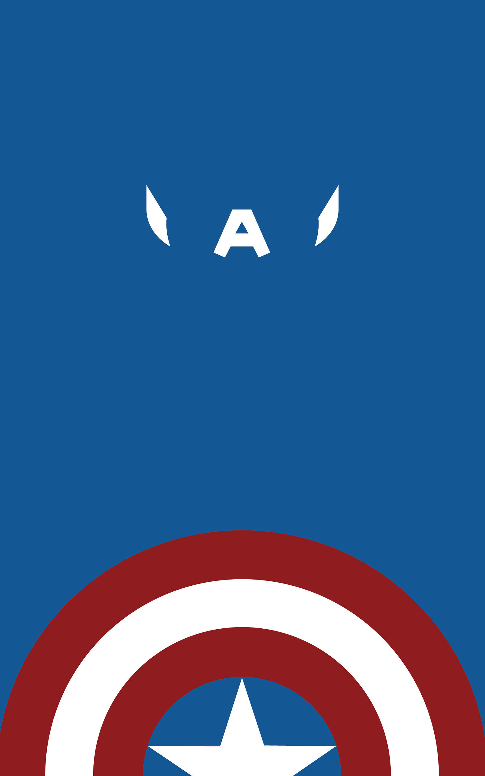 Capitan America, Scudo di Capitan America, Minimalismo, Blu, QHD+, sfondo verticale per cellulare