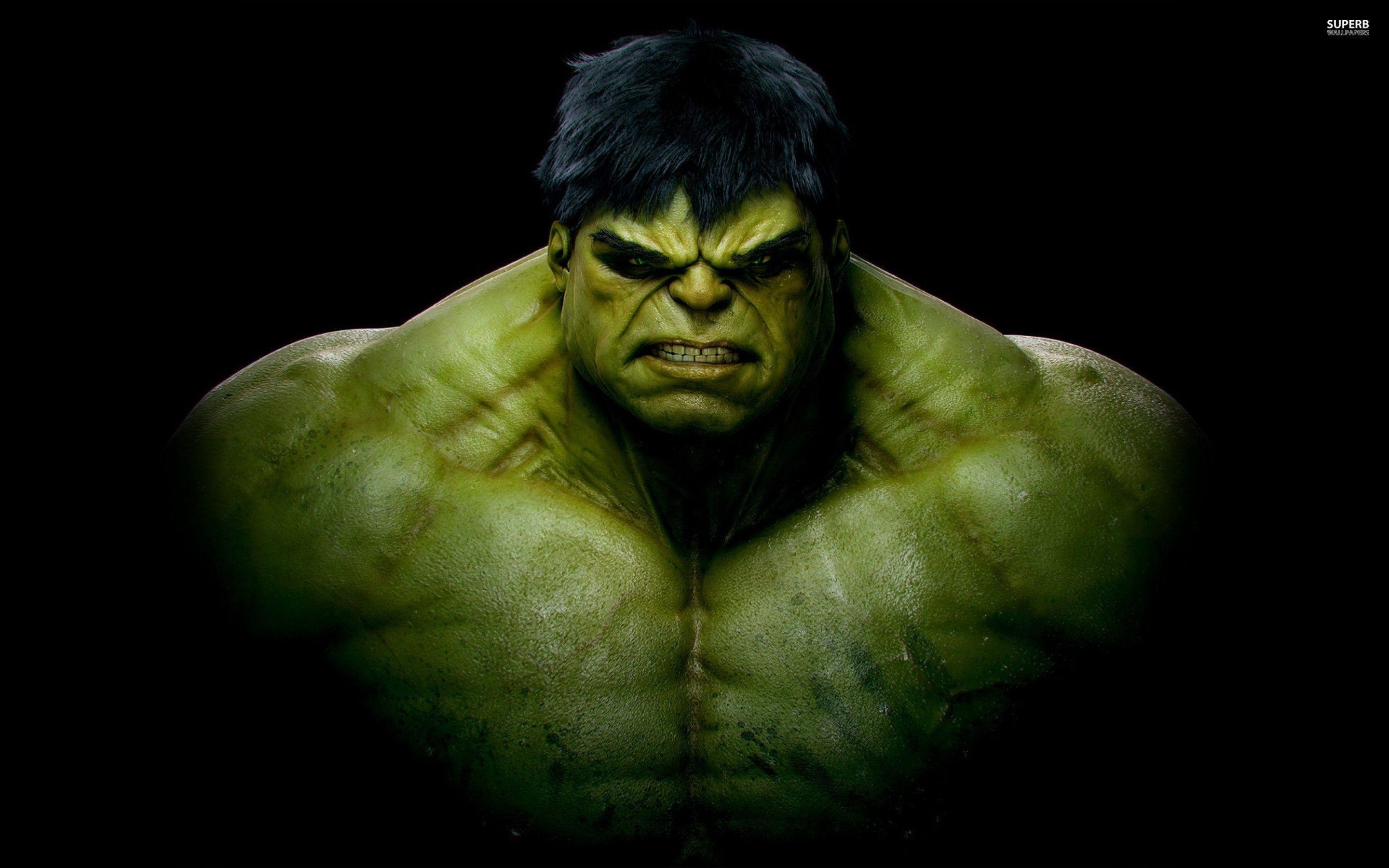 Hulk, Marvel, Primo piano, Sfondo nero, 16:10 2K, wallpaper widescreen