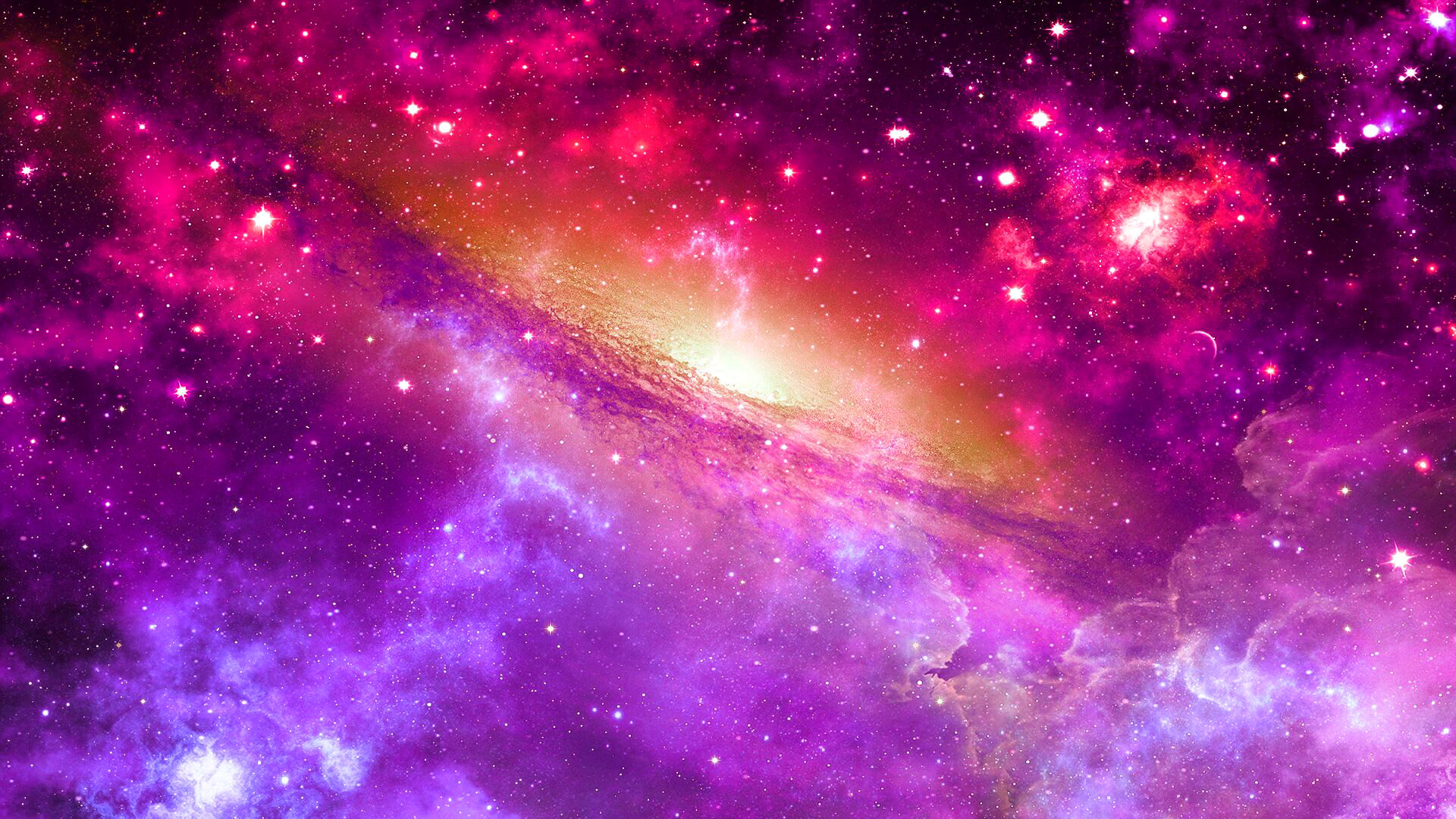 Galassia, Nebulosa, Rosa, Viola, Full HD, wallpaper desktop