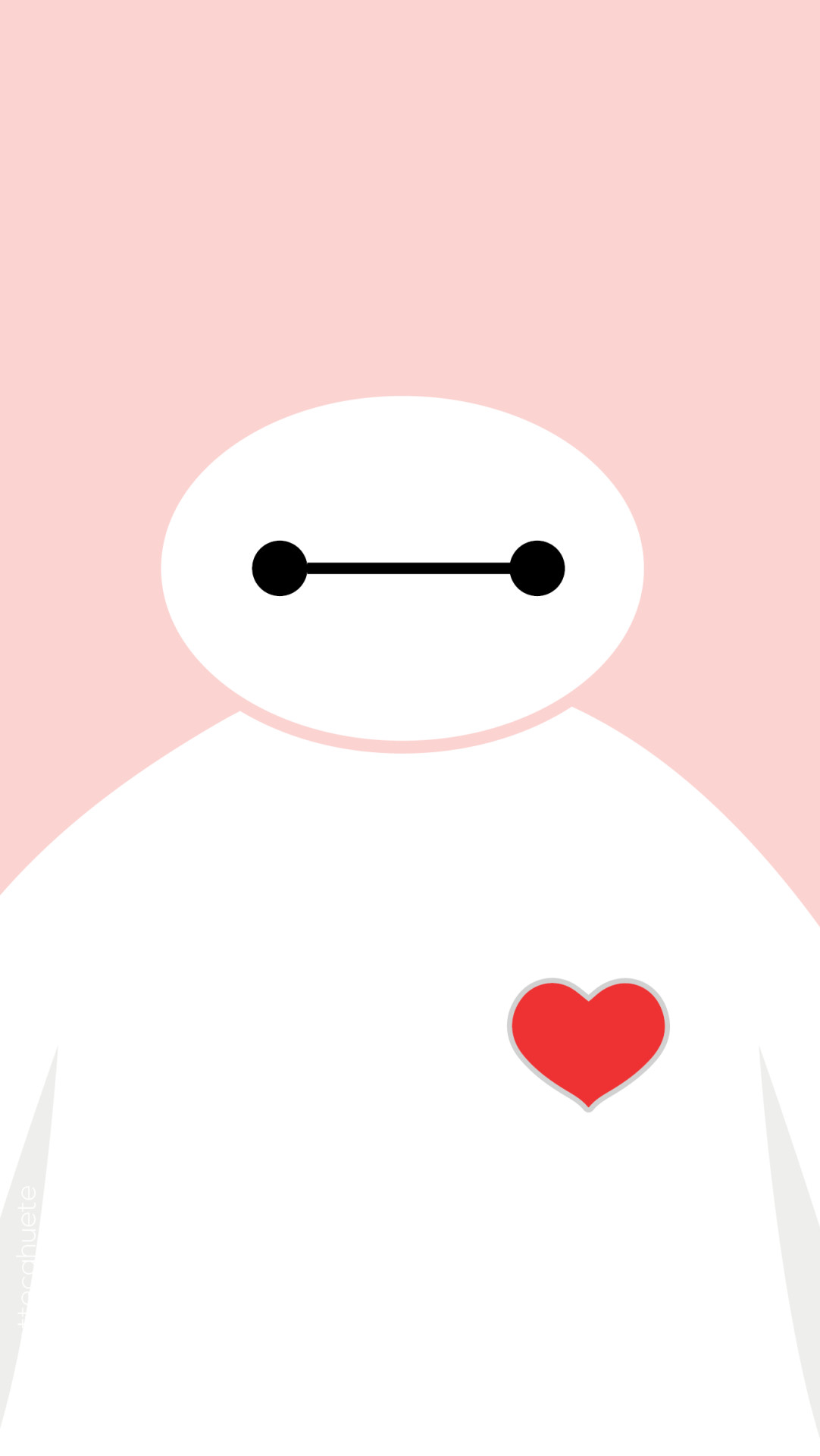 Baymax, Big Hero 6, Disney, Cuore, Rosa, Full HD, sfondo verticale per cellulare