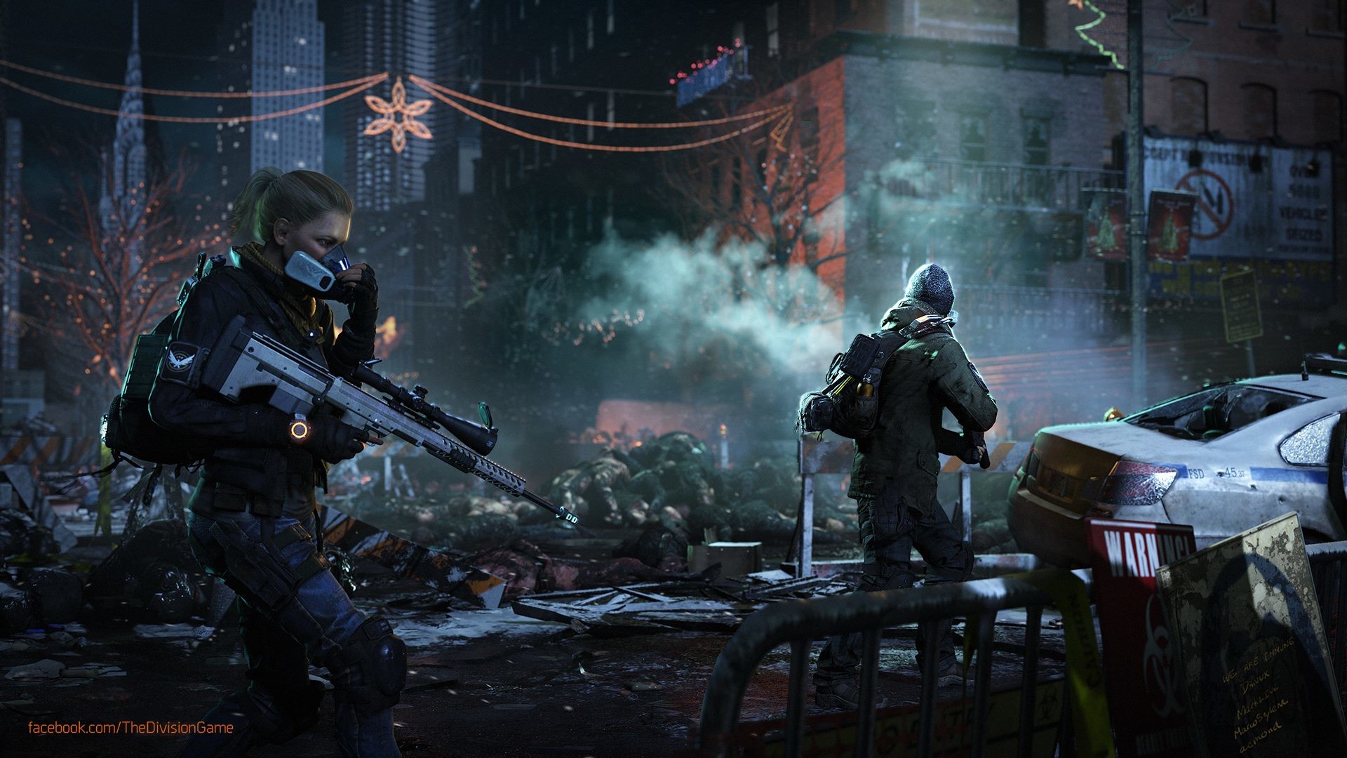 Tom Clancy's The Division, Agenti, Notte, Città, Full HD, sfondo Windows 11