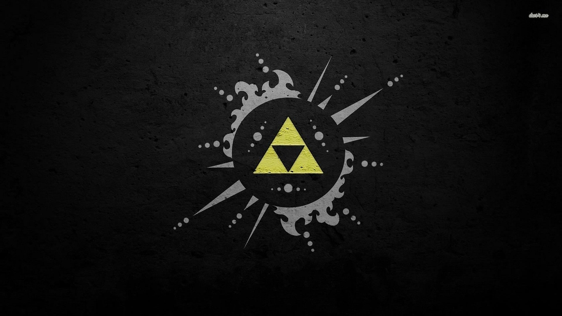 Triforza, The Legend of Zelda, Sfondo nero, Minimalista, Full HD, wallpaper desktop