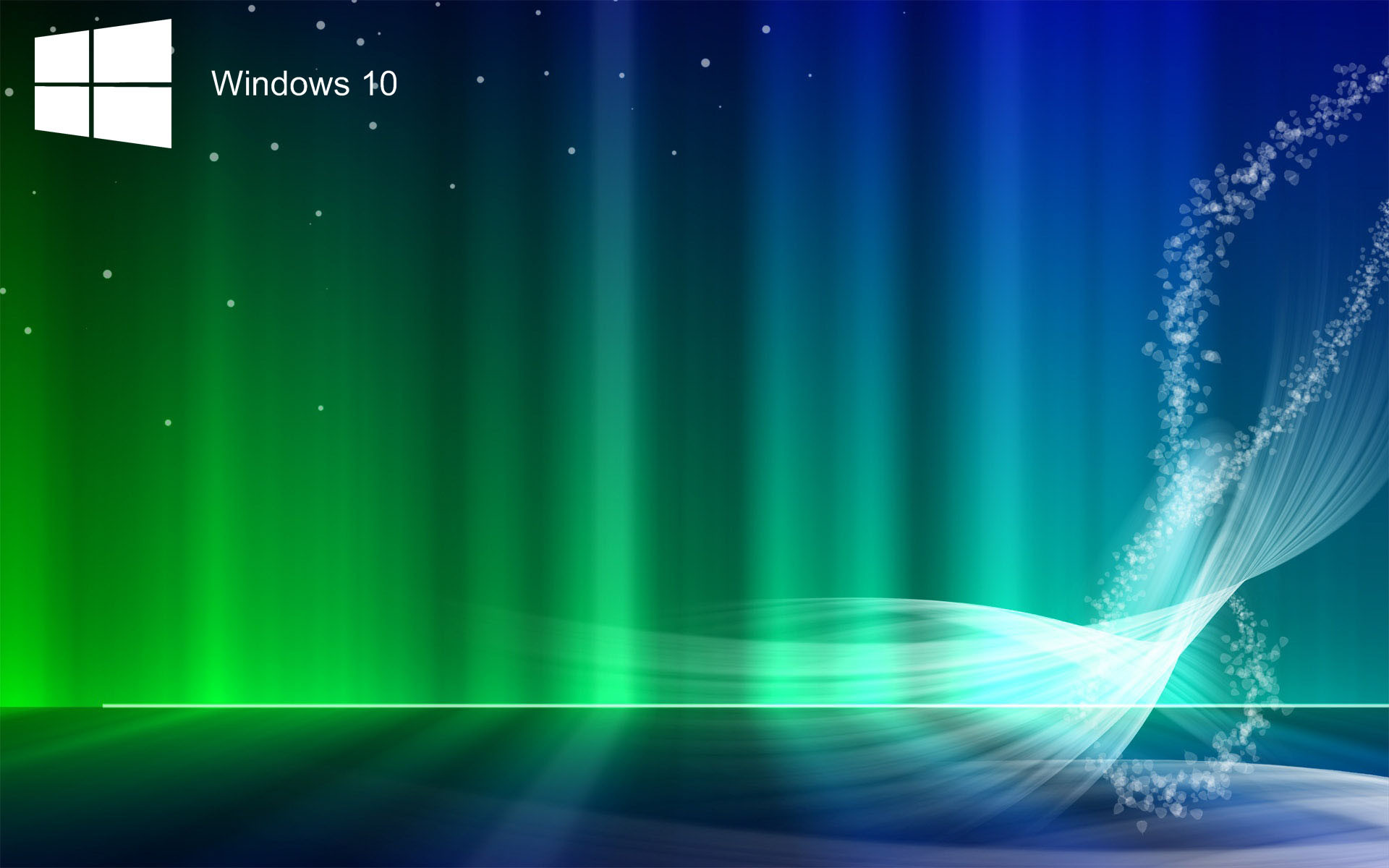 Windows 10, Aurora, Verde, Blu, Full HD, sfondo desktop