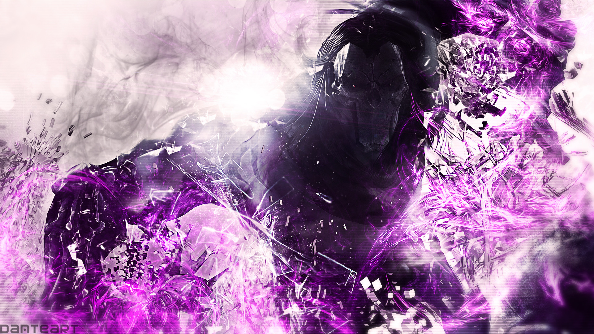 Arte astratta, Viola, Glitch, 1920x1080, sfondo per PC