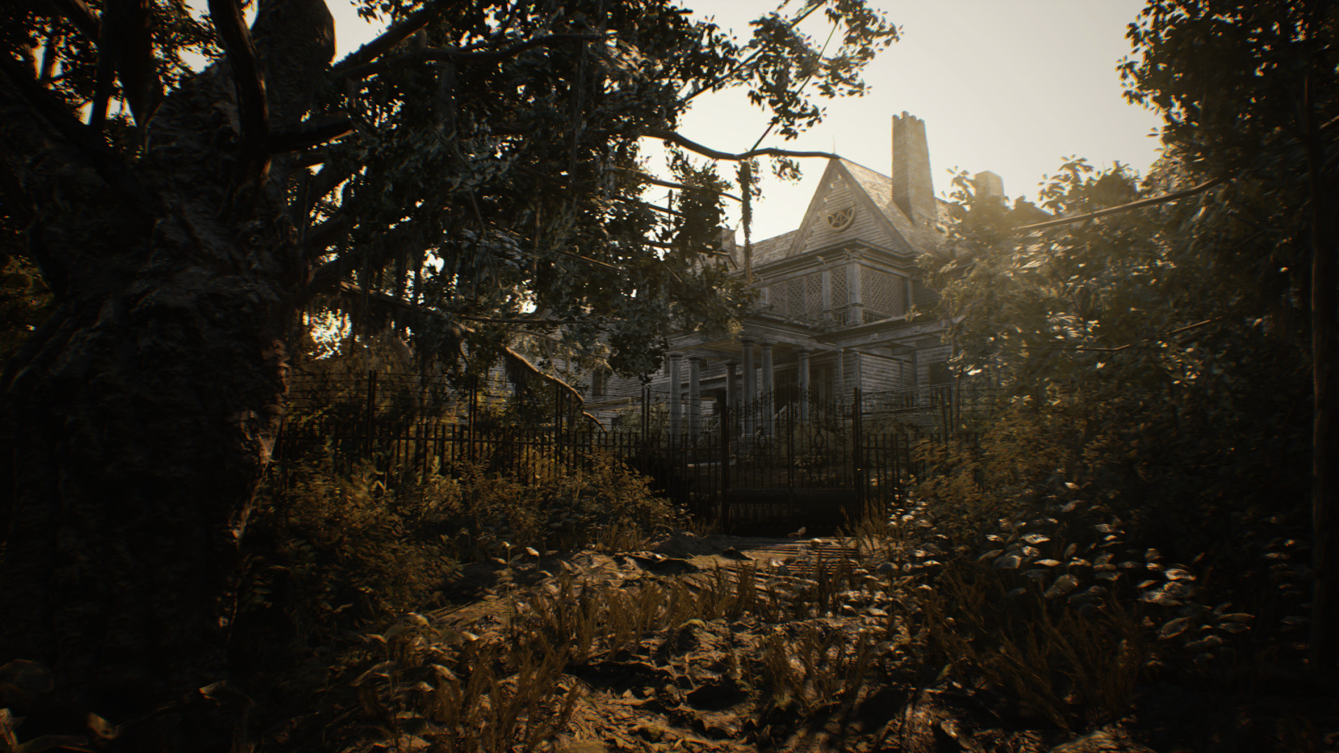 Resident Evil 7: Biohazard, Villa Baker, Bosco, Luce del sole, Horror, sfondo Full HD per PC
