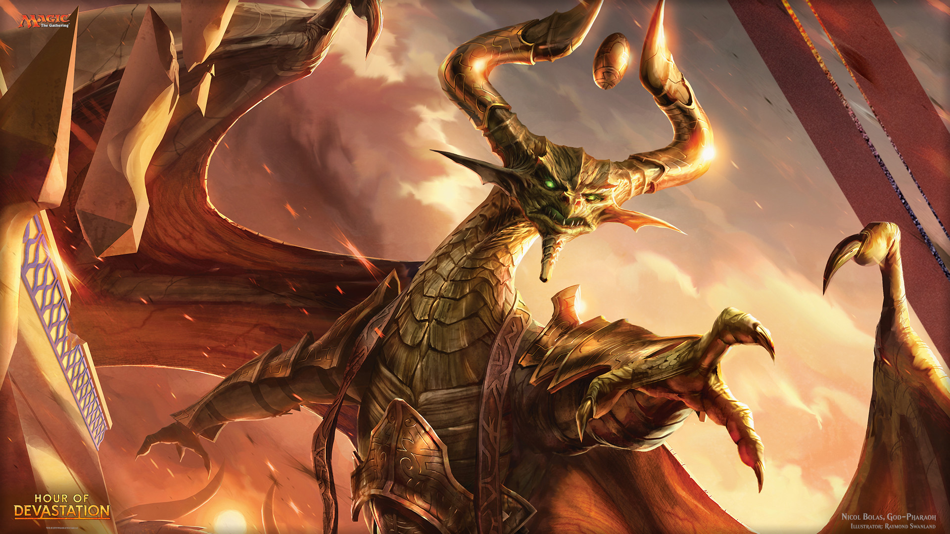 Hour of Devastation, Nicol Bolas, Magic: The Gathering, Drago, Full HD 1080p, sfondo desktop