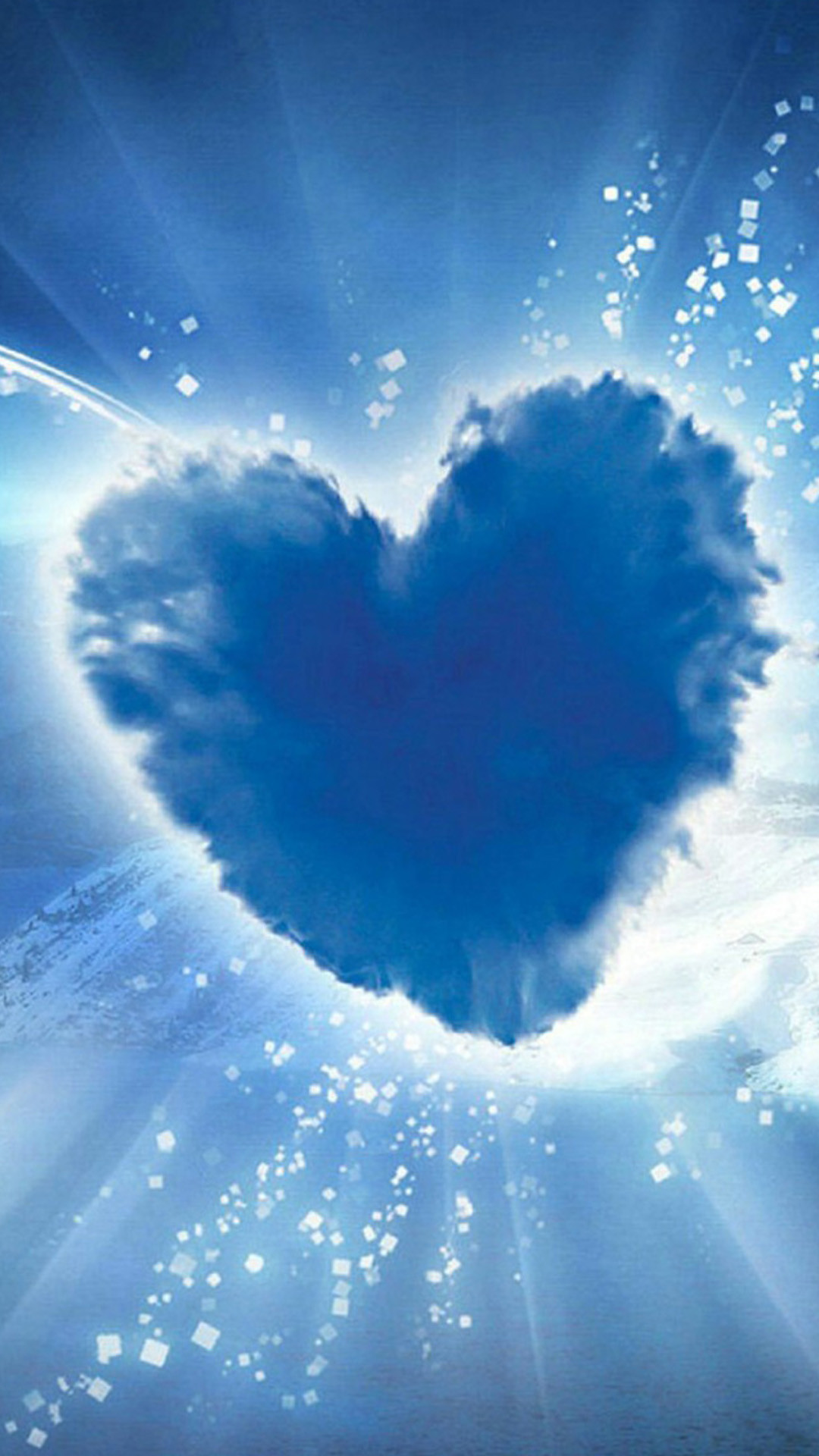 Cuore, Nuvola, Blu, Luce, wallpaper iPhone 6