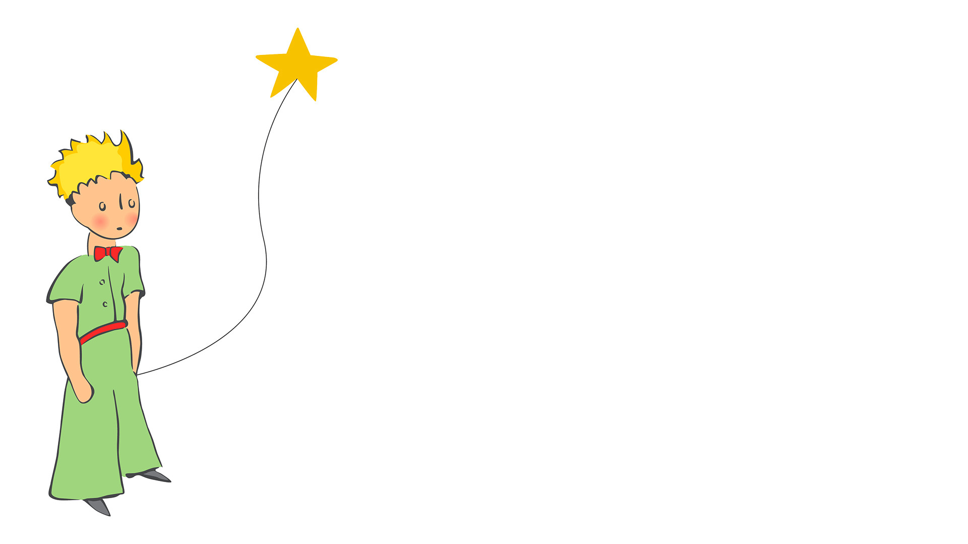 Il Piccolo Principe, Stella, Illustrazione, Sfondo bianco, Full HD, wallpaper desktop