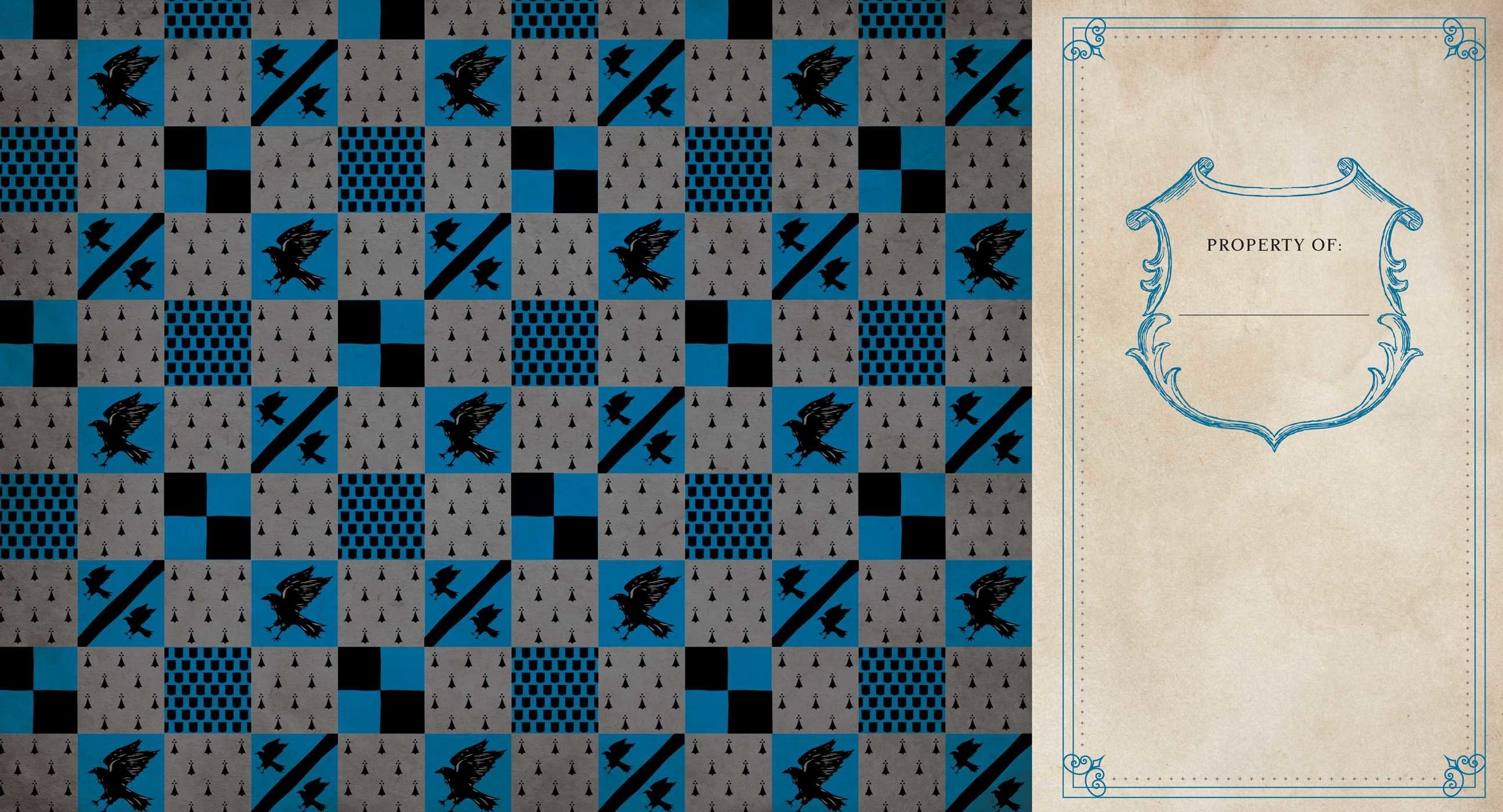 Corvonero, Harry Potter, Motivo a scacchi, Aquila, Blu e grigio, sfondo Windows 11