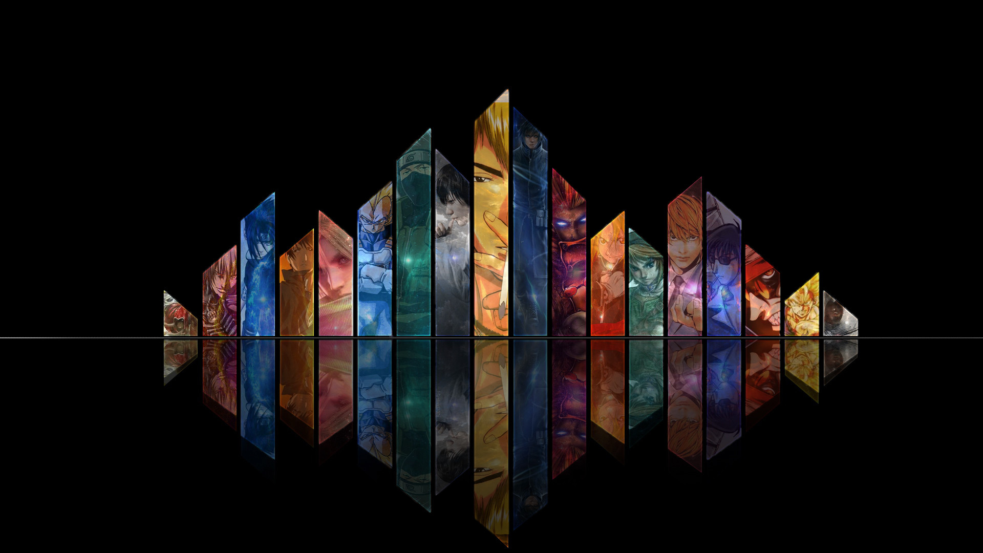 League of Legends, Mosaico, Sfondo nero, 16:9 Full HD, wallpaper widescreen