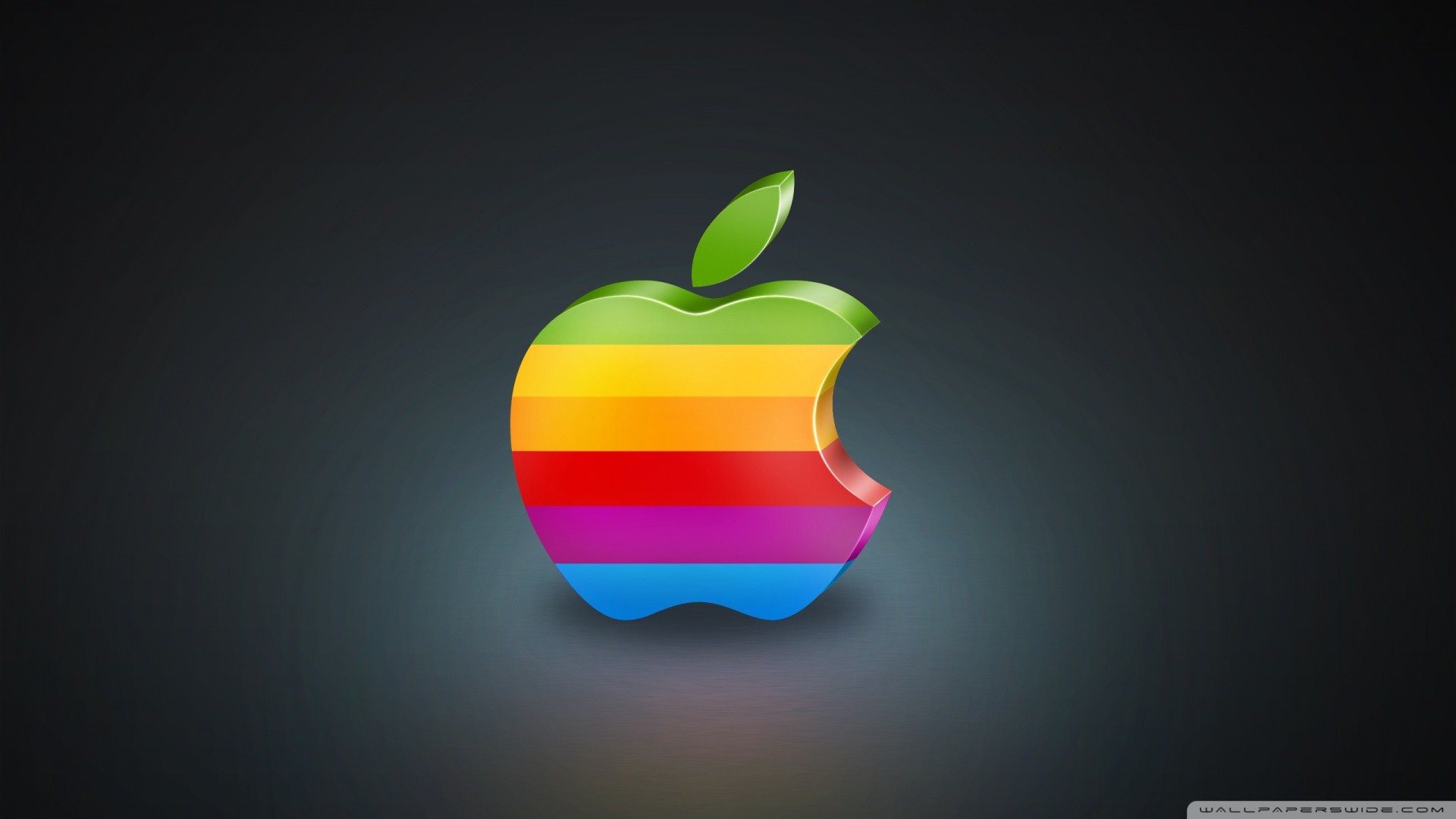 Logo Apple, Apple, Arcobaleno, Rendering 3D, 1920x1080, immagine di sfondo