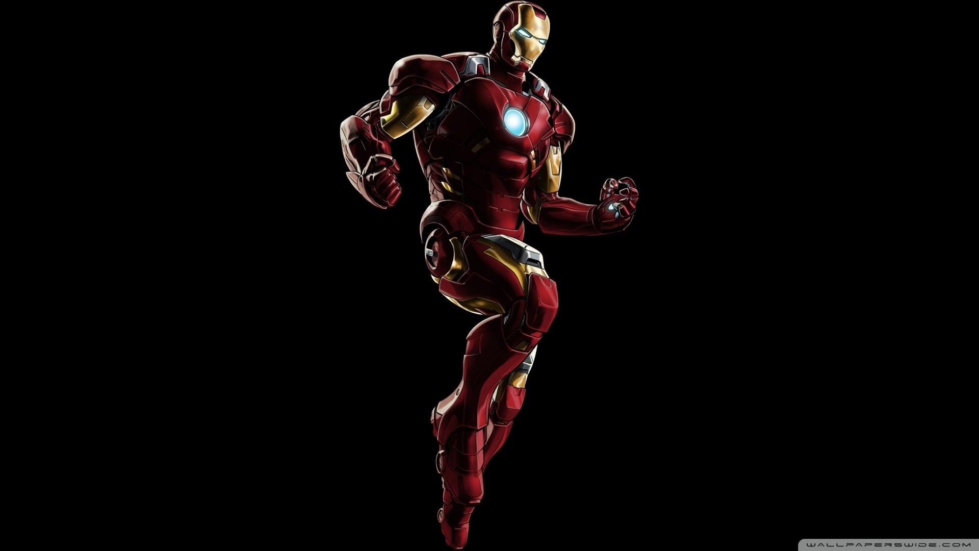 Iron Man, Armatura, Sfondo nero, Full HD, wallpaper desktop