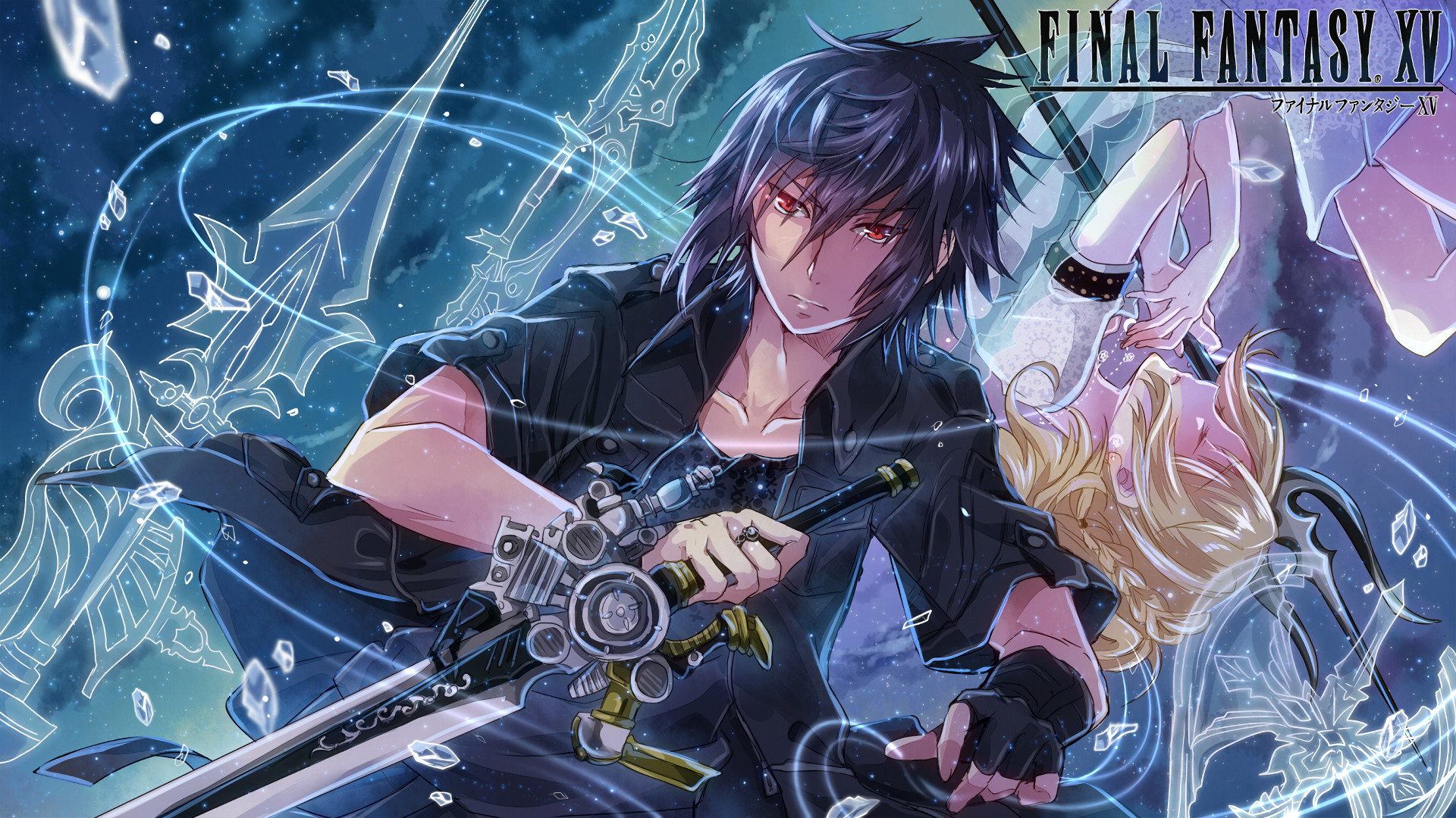 Noctis Lucis Caelum, Lunafreya Nox Fleuret, Final Fantasy XV, Anime, Fan art, sfondo 1080p