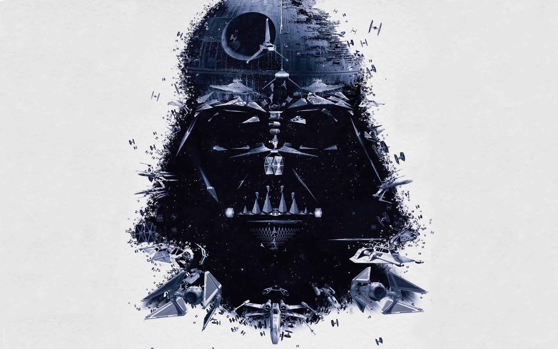 Darth Vader, Morte Nera, Star Wars, Caccia TIE, Arte digitale, Full HD, sfondo Windows 11